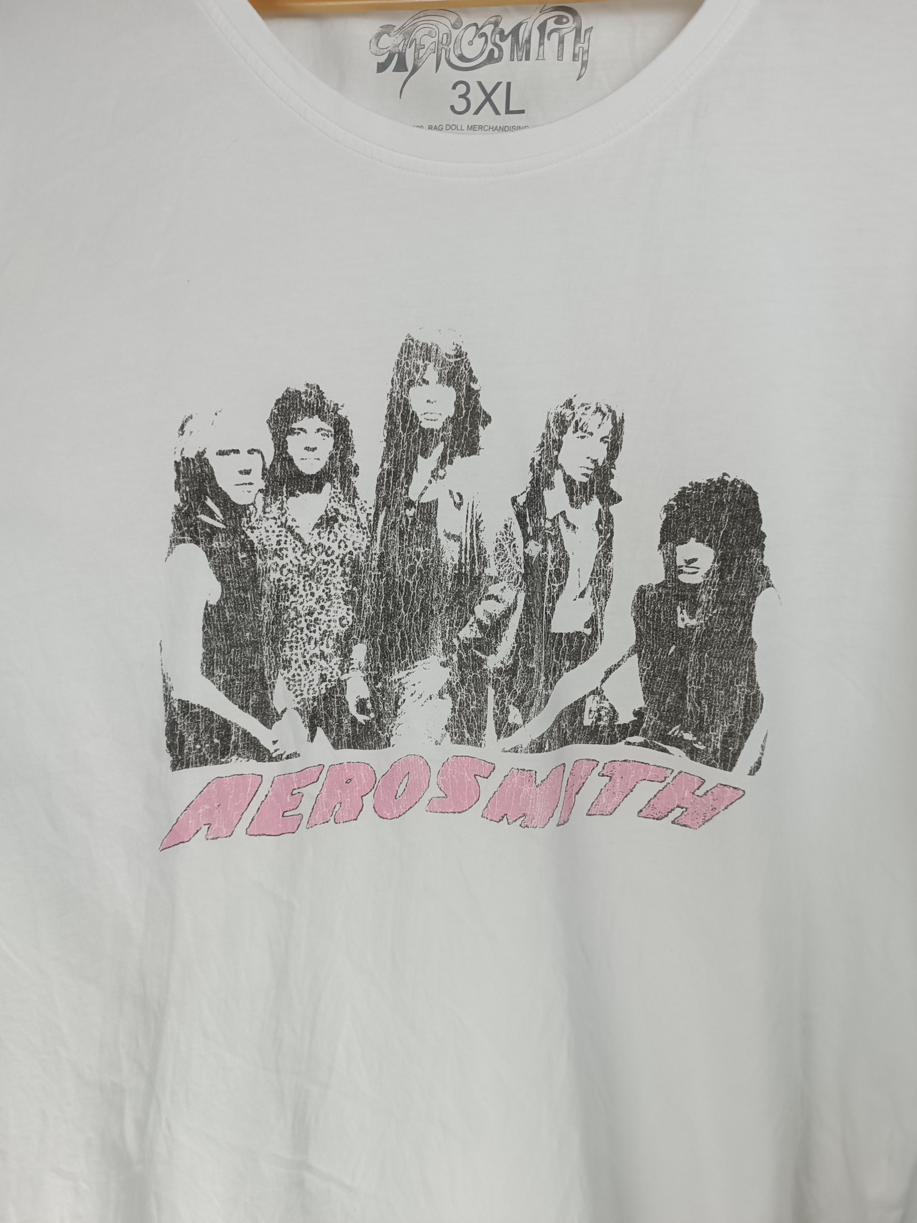 Band Tees VINTAGE AEROSMITH ROCK LINE UP TEE bon jovi kiss queen Size US XL / EU 56 / 4 - 10 Thumbnail