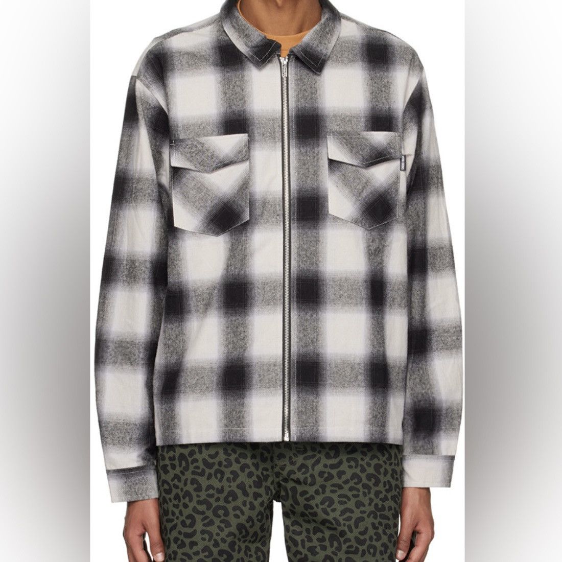 Noon Goons NOON GOONS Shadow Plaid Cotton Zip-Up Shirt Jacket Size US S / EU 44-46 / 1 - 1 Thumbnail