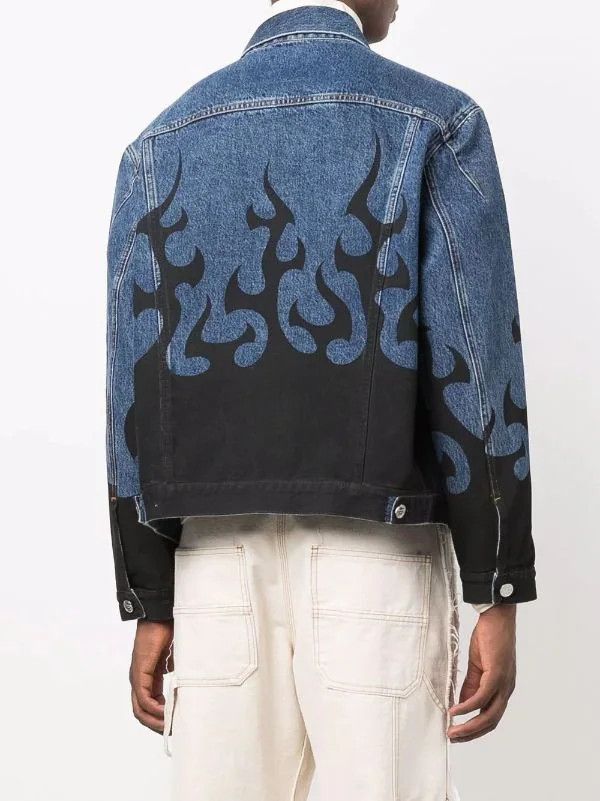 Vetements o1mle0824 Fire Denim Jacket in Black & Blue Size XL / US 12-14 / IT 48-50 - 5 Thumbnail