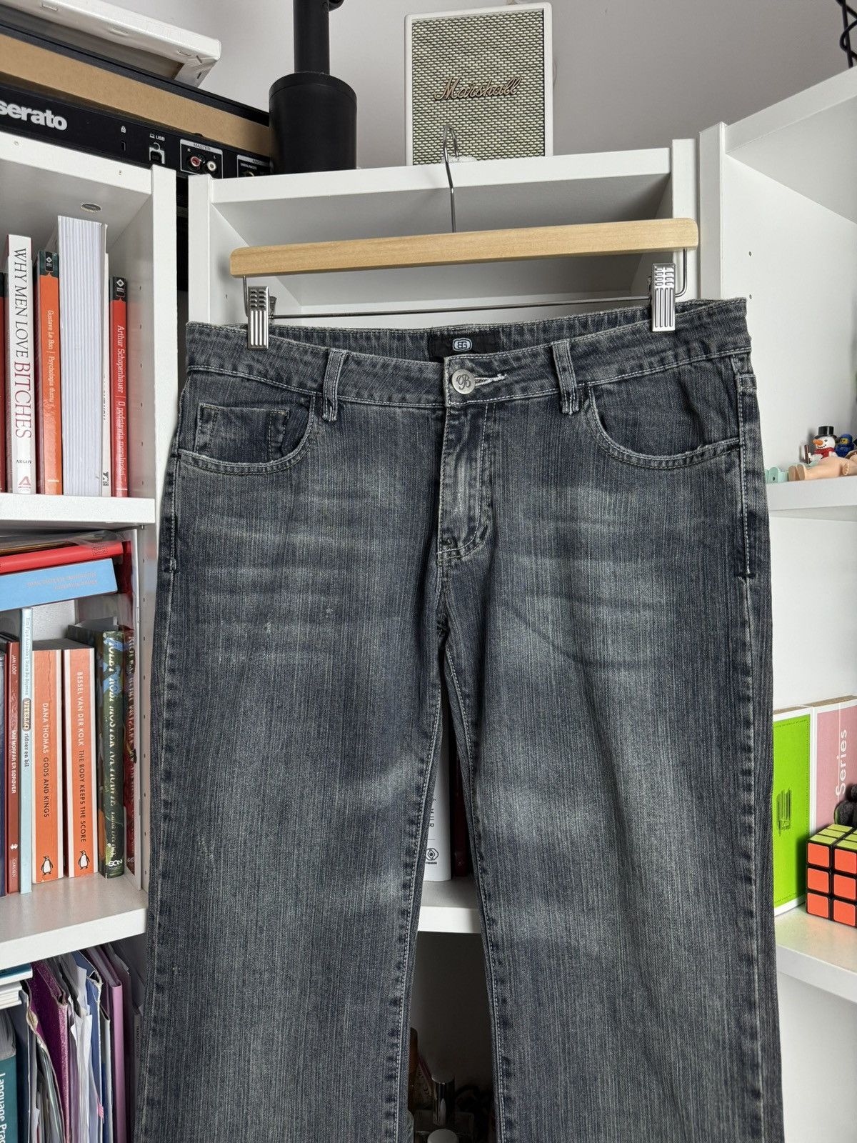 Japanese Brand Vintage y2k washed grey avantgarde denim pants opium archive Size 32" / US 10 / IT 46 - 4 Thumbnail