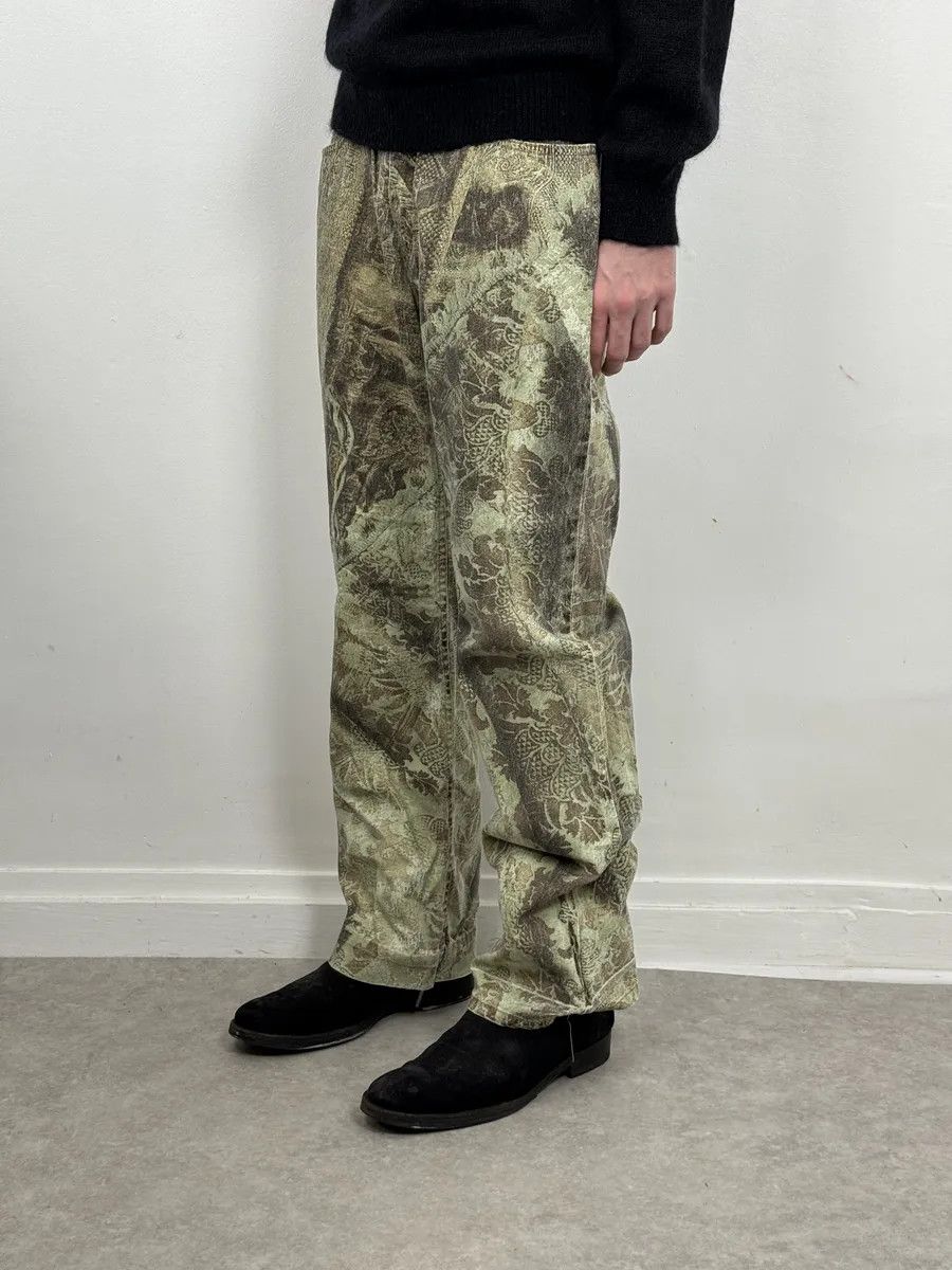 Roberto Cavalli 2000s Roberto Cavalli Mozaic Green Abstract Forest Pants Size US 30 / EU 46 - 4 Thumbnail