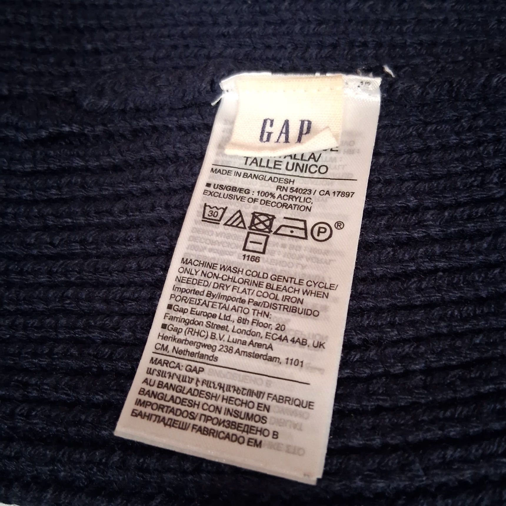 Gap GAP Beanie Hat Unisex Adults One Size Navy Blue Knit Acrylic Ribbed Stretch Embroidered Logo Classic GAP Hat Beanie Fall Winter Size ONE SIZE - 4 Thumbnail