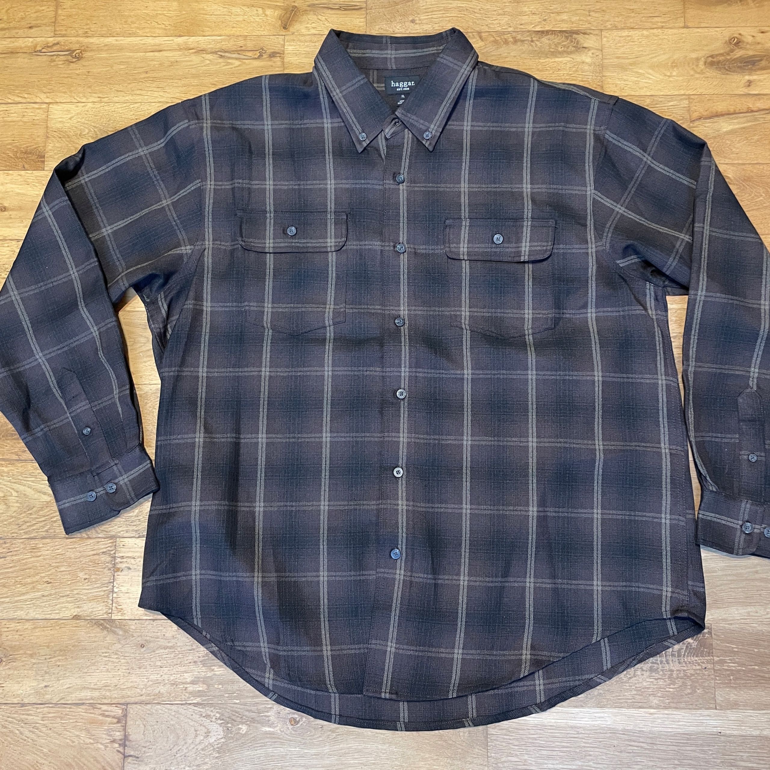 Haggar × Vintage HAGGAR MEN'S LONG SLEEVE CHECK SHIRT Size. XL Size US XL / EU 56 / 4 - 1 Thumbnail