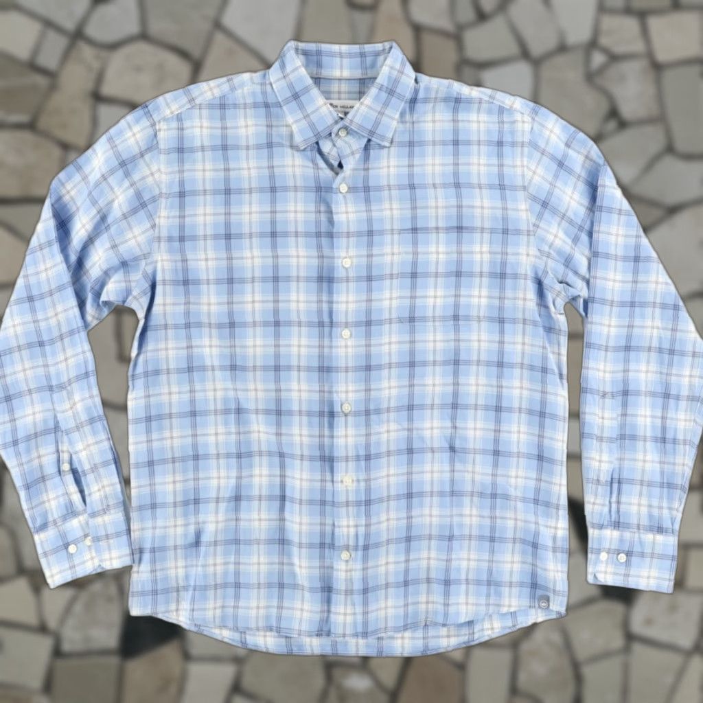 Peter Millar Peter Millar Crown Waterloo Sport Cotton Plaid Button Up Shirt Blue Men's L Size US L / EU 52-54 / 3 - 1 Thumbnail