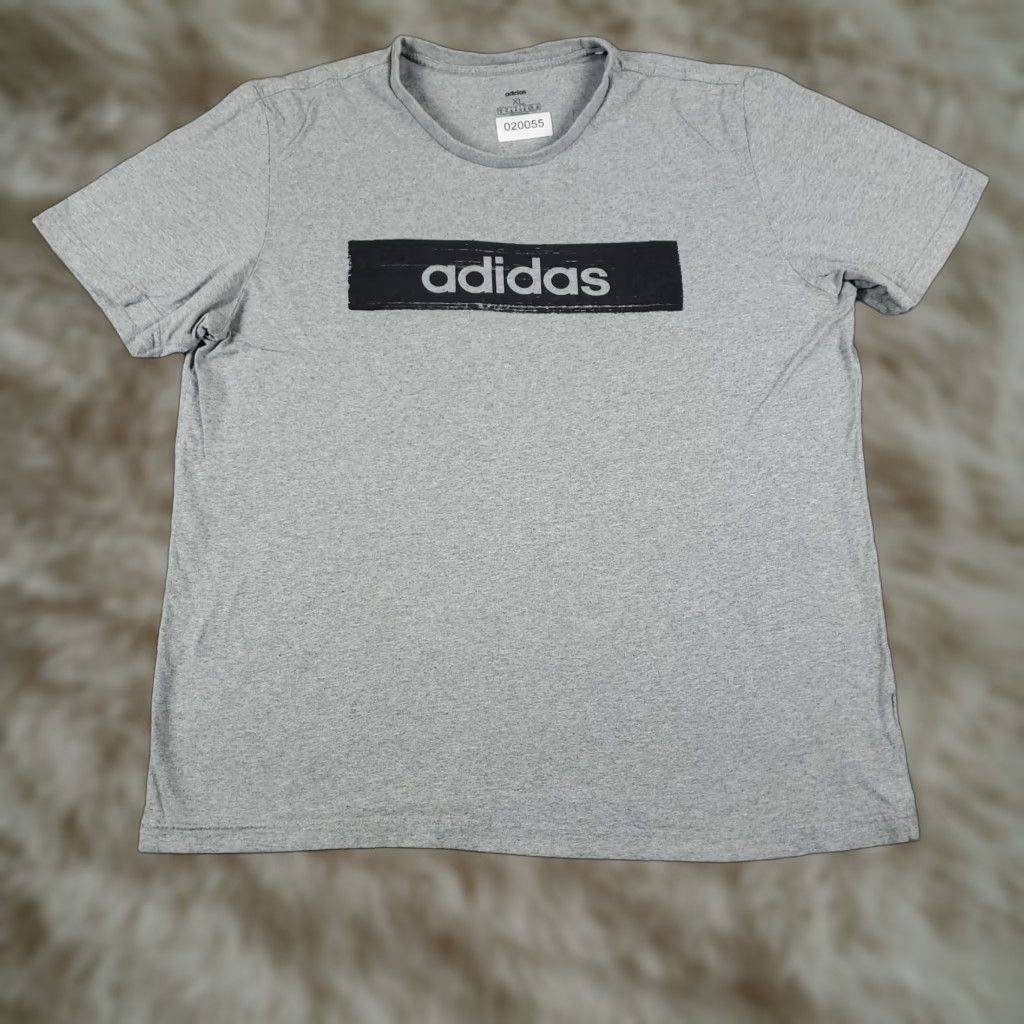 Adidas Adidas T Shirt Mens XL Gray Casual Short Sleeve Adult Size US XL / EU 56 / 4 - 1 Thumbnail