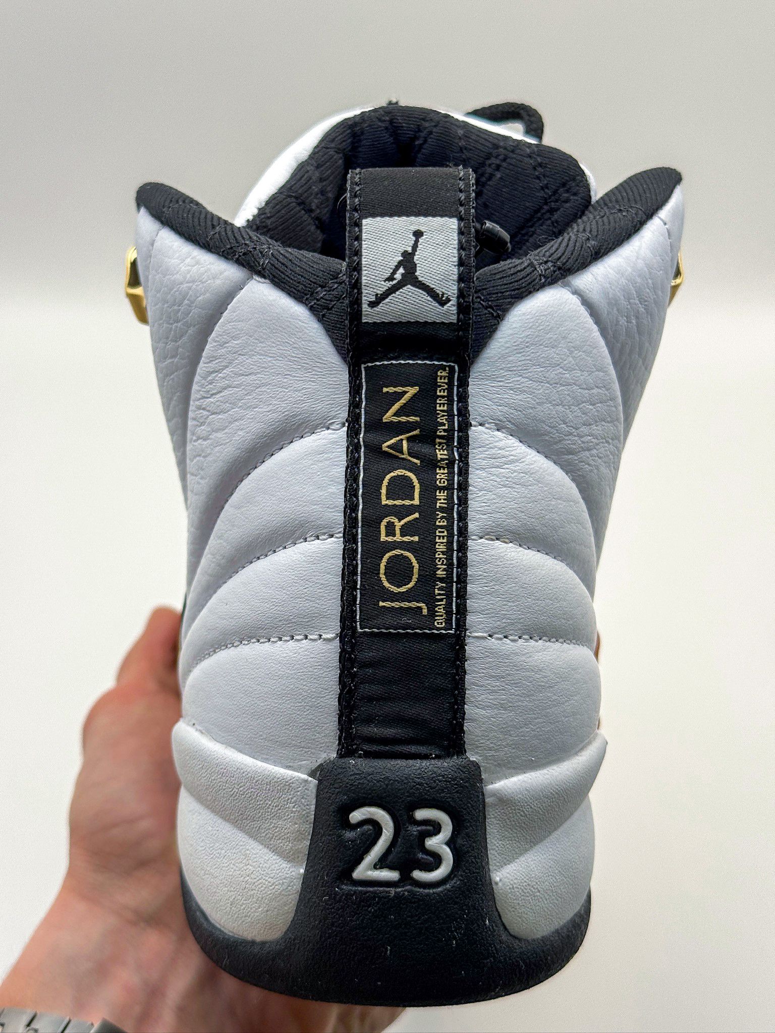 Nike Air Jordan 12 Retro GS "Royalty Taxi" 2021 White Black Size US 7 / EU 40 - 5 Thumbnail