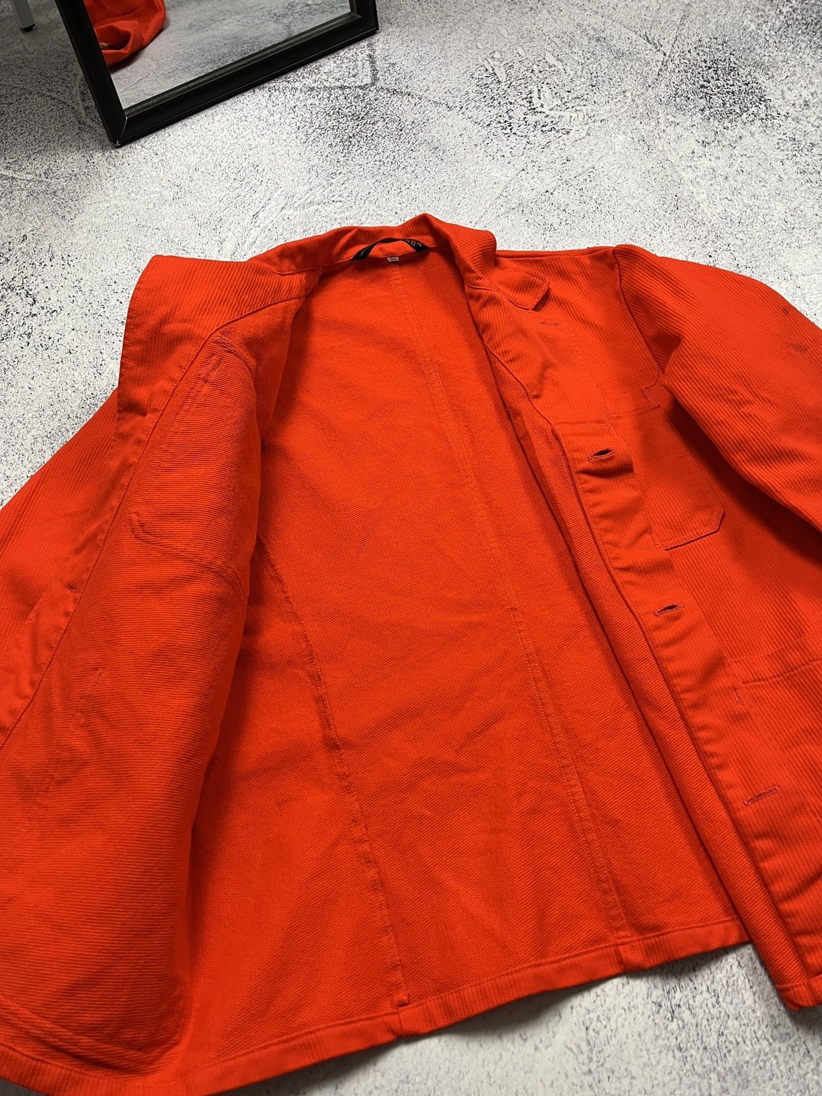 Le Laboureur Vintage 90’s Streule’s German Workwear Chore Jacket Orange Size US L / EU 52-54 / 3 - 13 Thumbnail