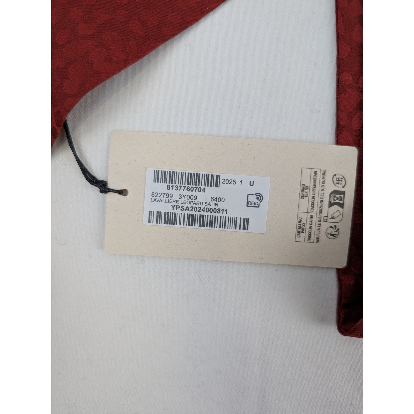 Saint Laurent Paris o1rshd1 Size: OS / Lavalliere Leopard Satin Scarf in Red Size ONE SIZE - 17 Thumbnail