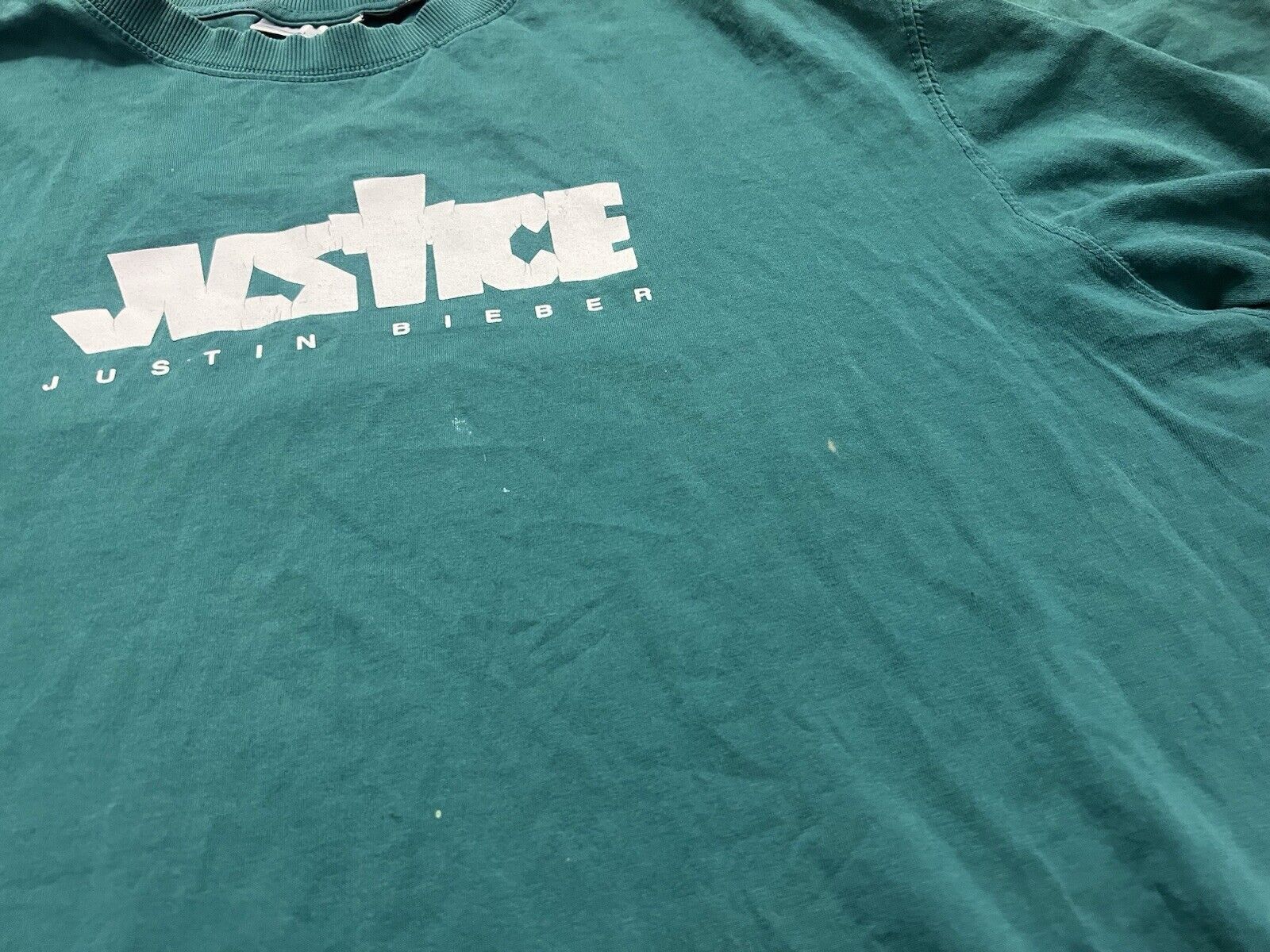 Justin Bieber Men's Justin Bieber T-Shirt Green Justice XXL Y2K Tour Size US XXL / EU 58 / 5 - 3 Thumbnail