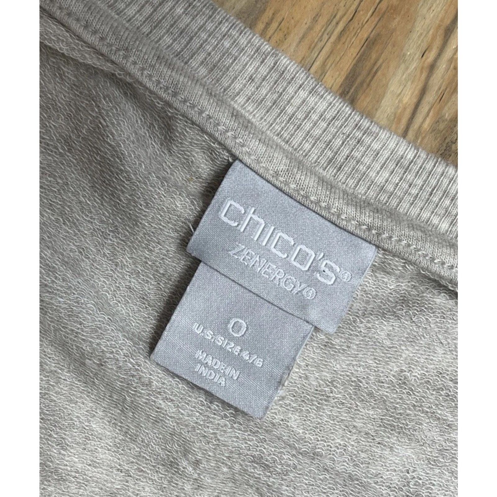 Chicos Chicos Zenergy Grey LongSleeve Tunic Sweater Flowy Womens 0S Size L / US 10 / IT 46 - 5 Thumbnail
