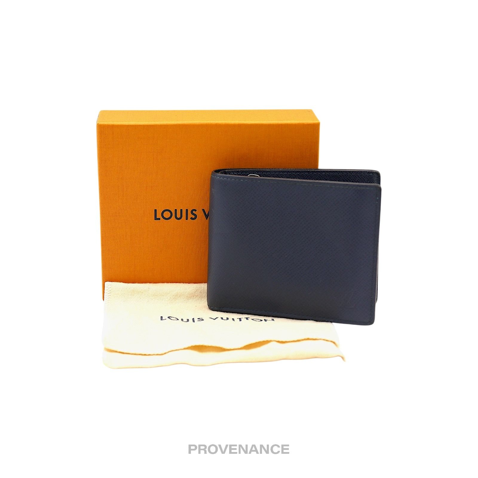 🔴 Louis Vuitton Amerigo Wallet - Navy Blue Taiga Leather