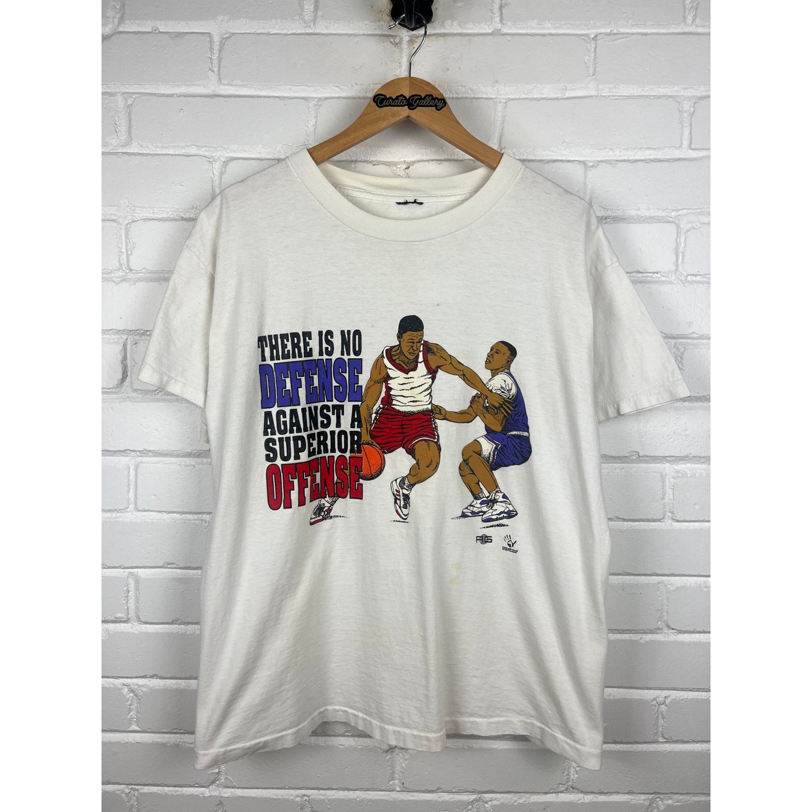 Vintage Vintage 90s Basketball There Is No Defence T Shirt L Size US L / EU 52-54 / 3 - 1 Thumbnail