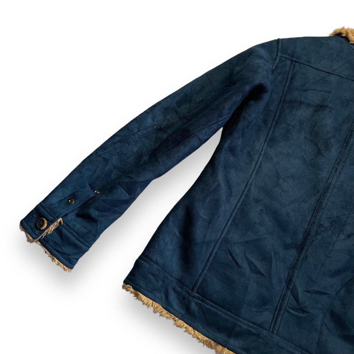If Six Was Nine × Le Grande Bleu (L.G.B.) × Nicole Club 🇯🇵 NICOLE CLUB FOR MEN SUEDE FAUX FUR BUTTON UP JACKET Size US M / EU 48-50 / 2 - 11 Thumbnail
