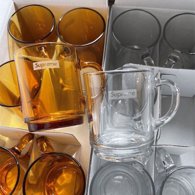 Supreme Supreme Duralex Glass Mugs (Clear & Amber) 12ct NEW | Grailed