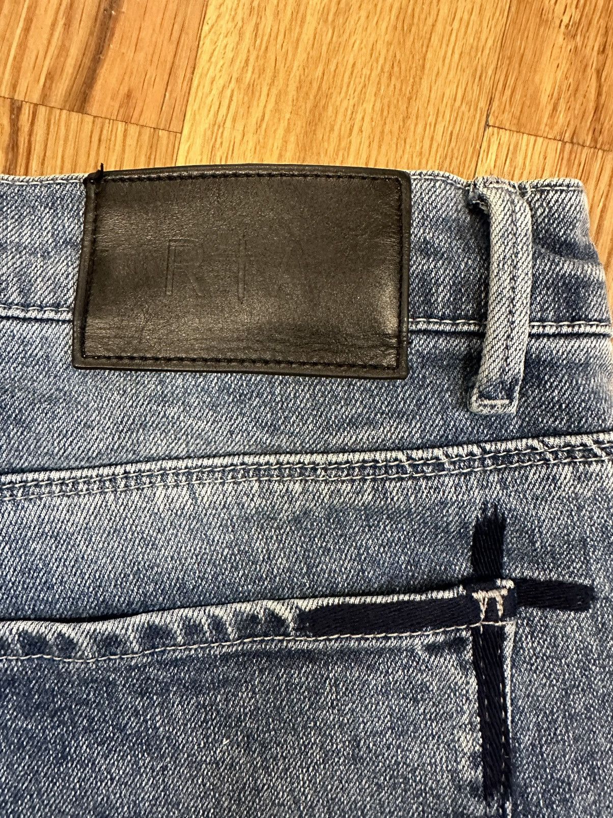Rta Rta Side Crosses Dark Blue Denim Jeans Size 40 Size US 40 / EU 56 - 5 Thumbnail