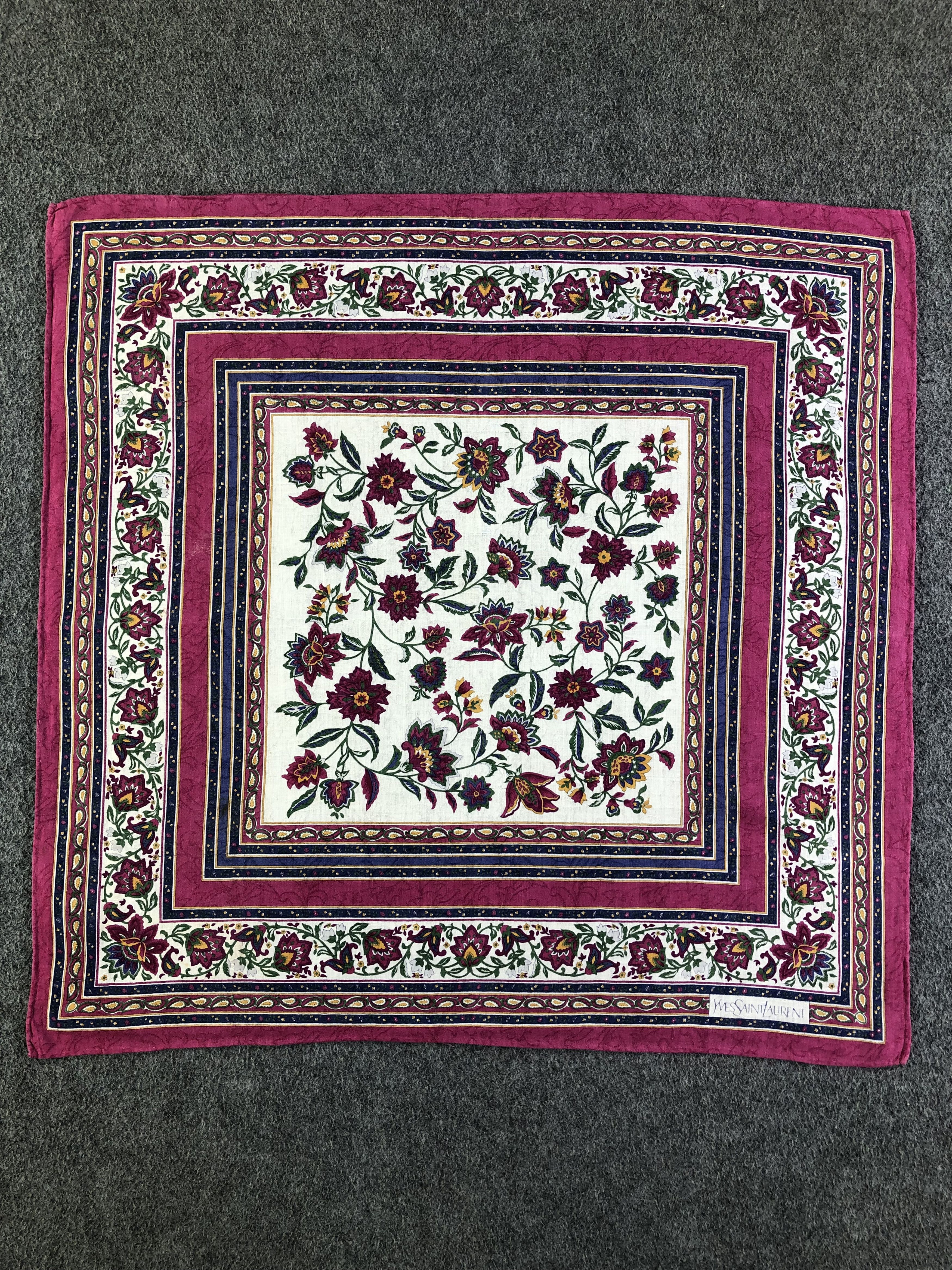 Vintage Yves Saint Laurent Handkerchief / Bandana / Neckerchief C409 Size ONE SIZE - 4 Thumbnail