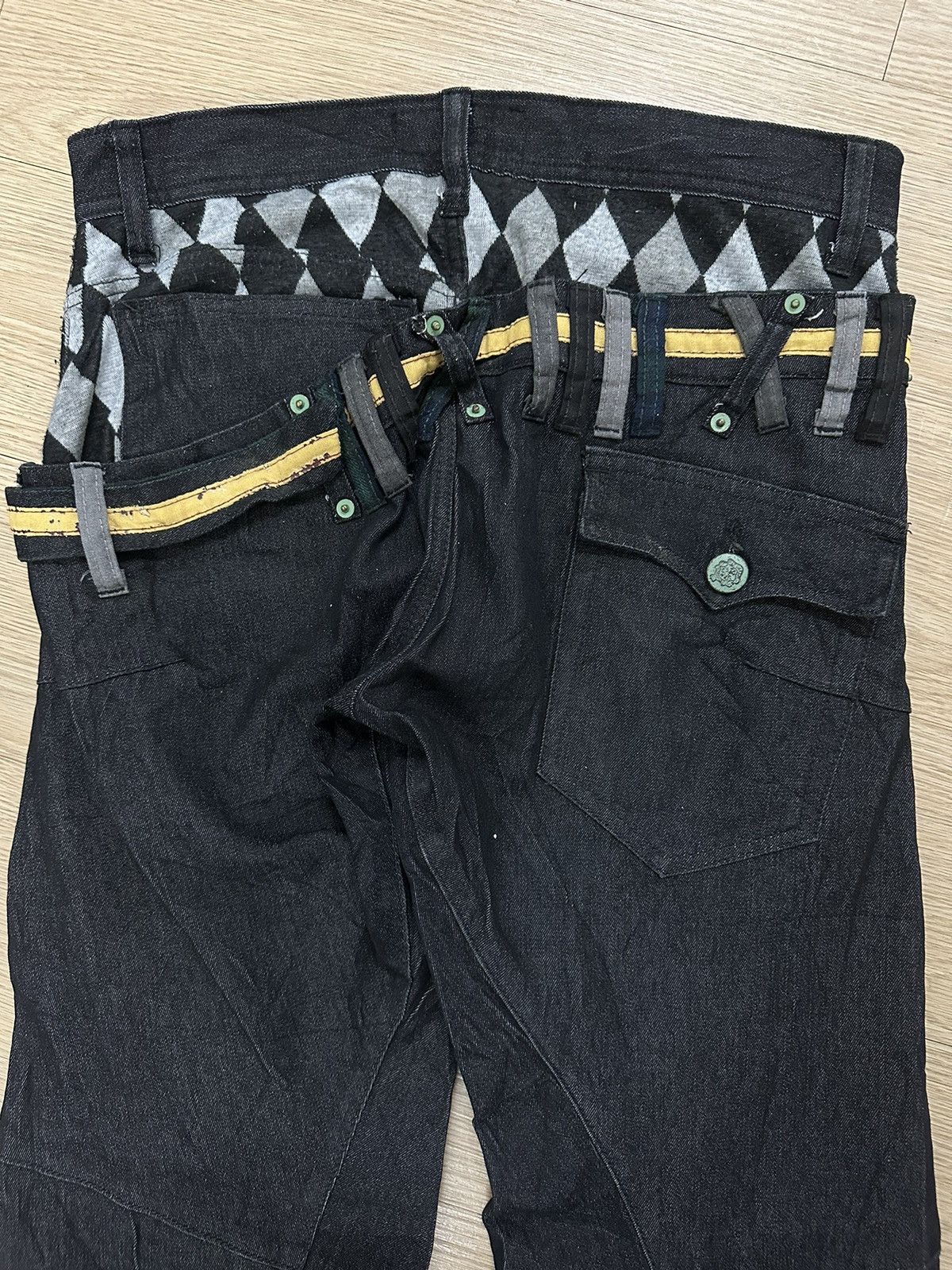 Japanese Brand × Seditionaries Rare Beautiful Breath Mint Slanted Double Waist Denim Pants Size US 32 / EU 48 - 12 Thumbnail