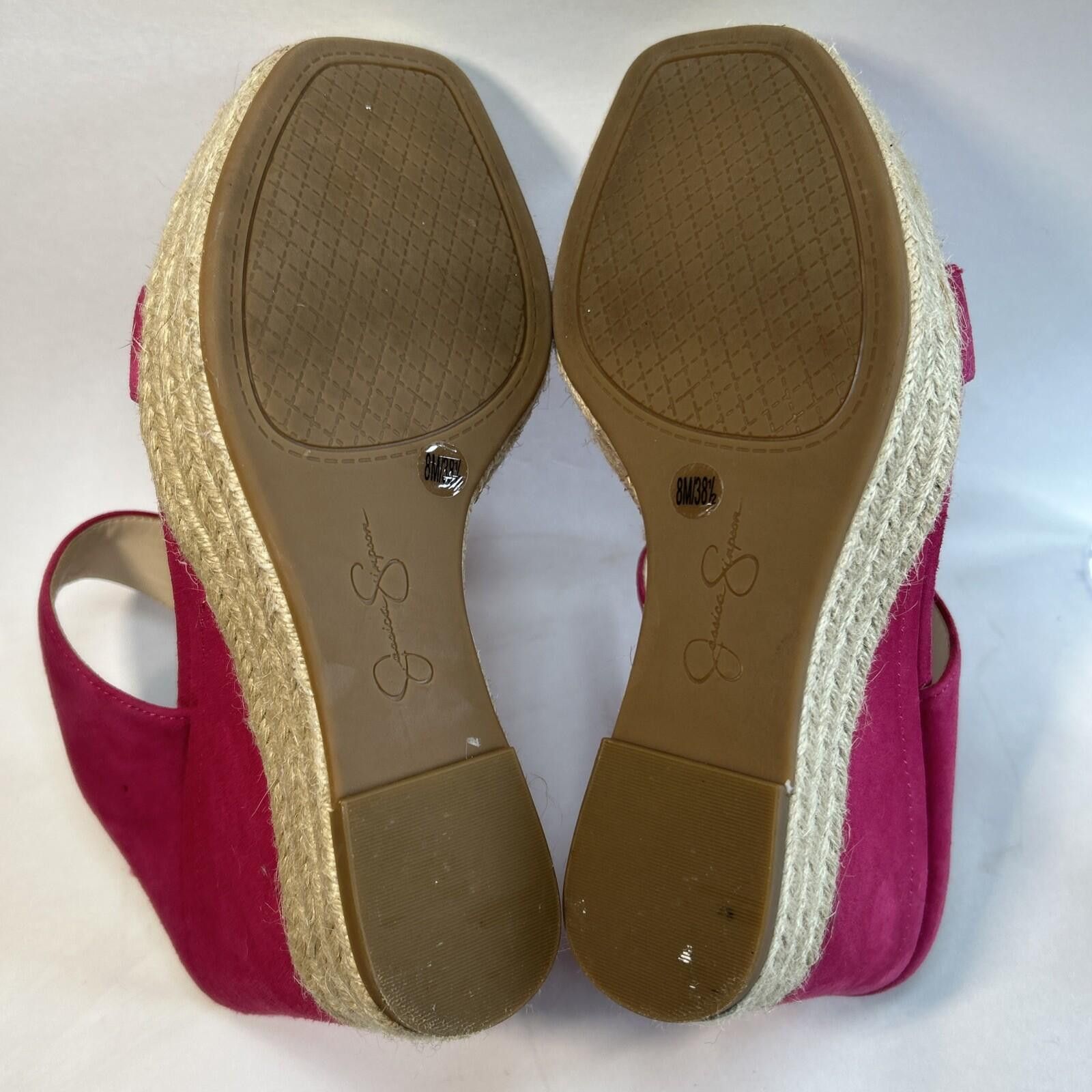 Other Jessica Simpson Perfectly Pink Lux Suede Wedge Sandal Size 8 Size US 8 / IT 38 - 8 Thumbnail