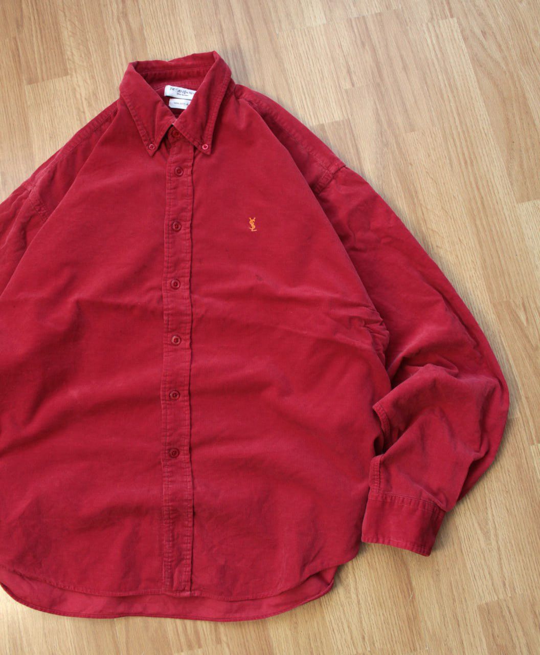 Yves Saint Laurent 🔥 Vintage YSL Yves Saint Laurent Corduroy Dirty Shirt Y2K Size US XL / EU 56 / 4 - 1 Thumbnail
