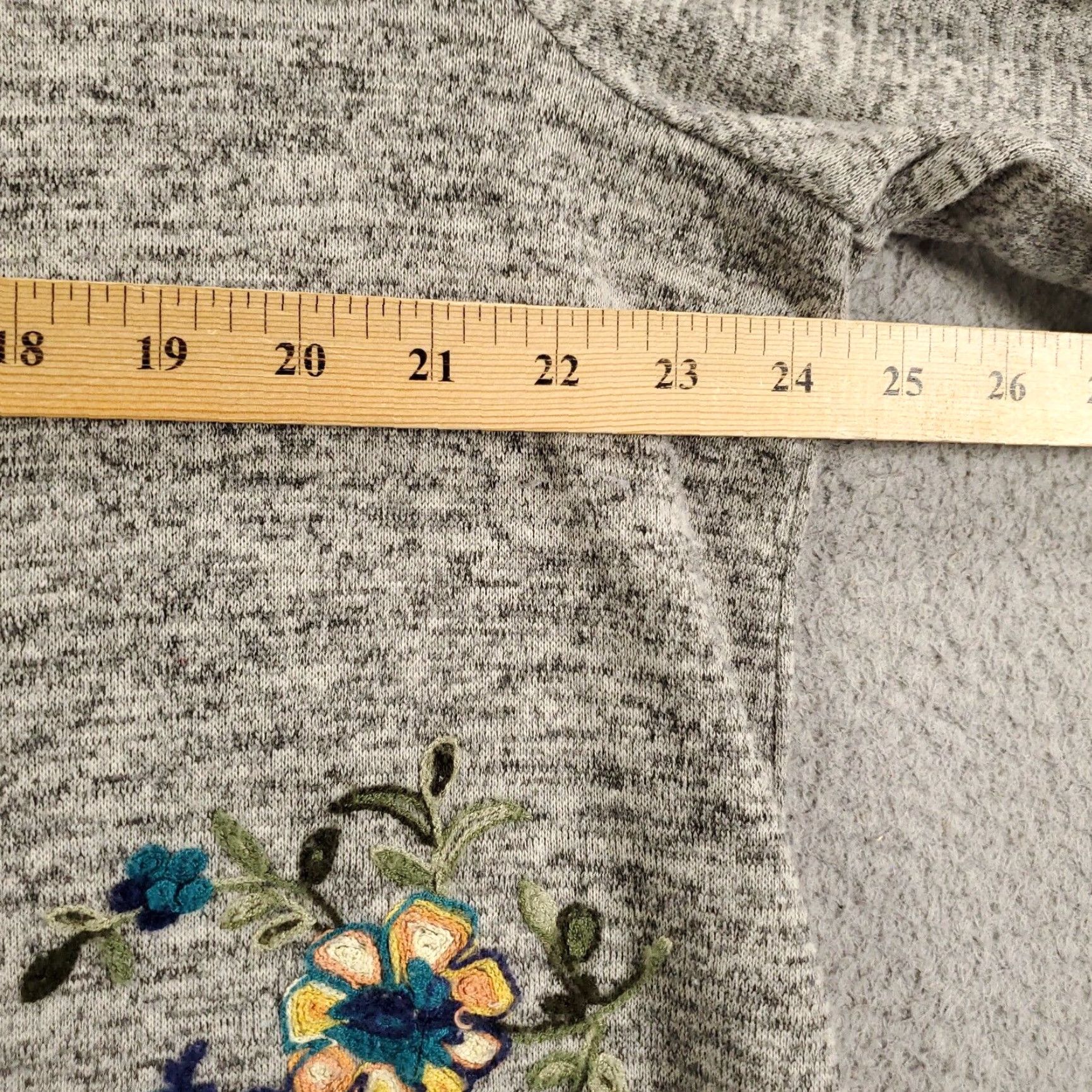Anthropologie Cardigan 2X Gray Floral Heathered Anthropologie Button Front Tie Womens Size XXL / US 16-18 / IT 52-54 - 6 Thumbnail