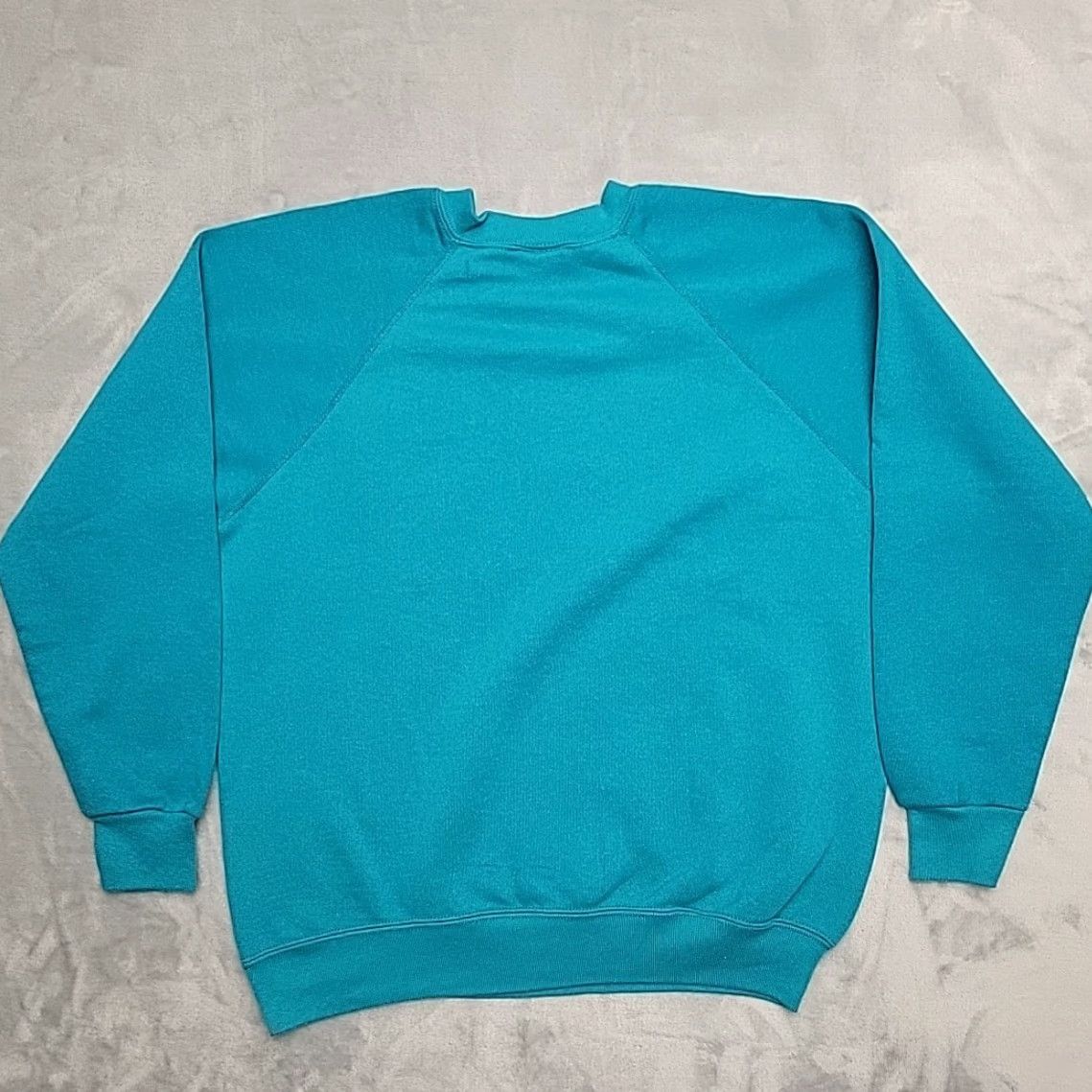 Tultex VINTAGE Tultex Sweatshirt Mens M Teal Long Sleeve Crewneck Pullover Blank 80s 90s Mens Size US M / EU 48-50 / 2 - 6 Thumbnail