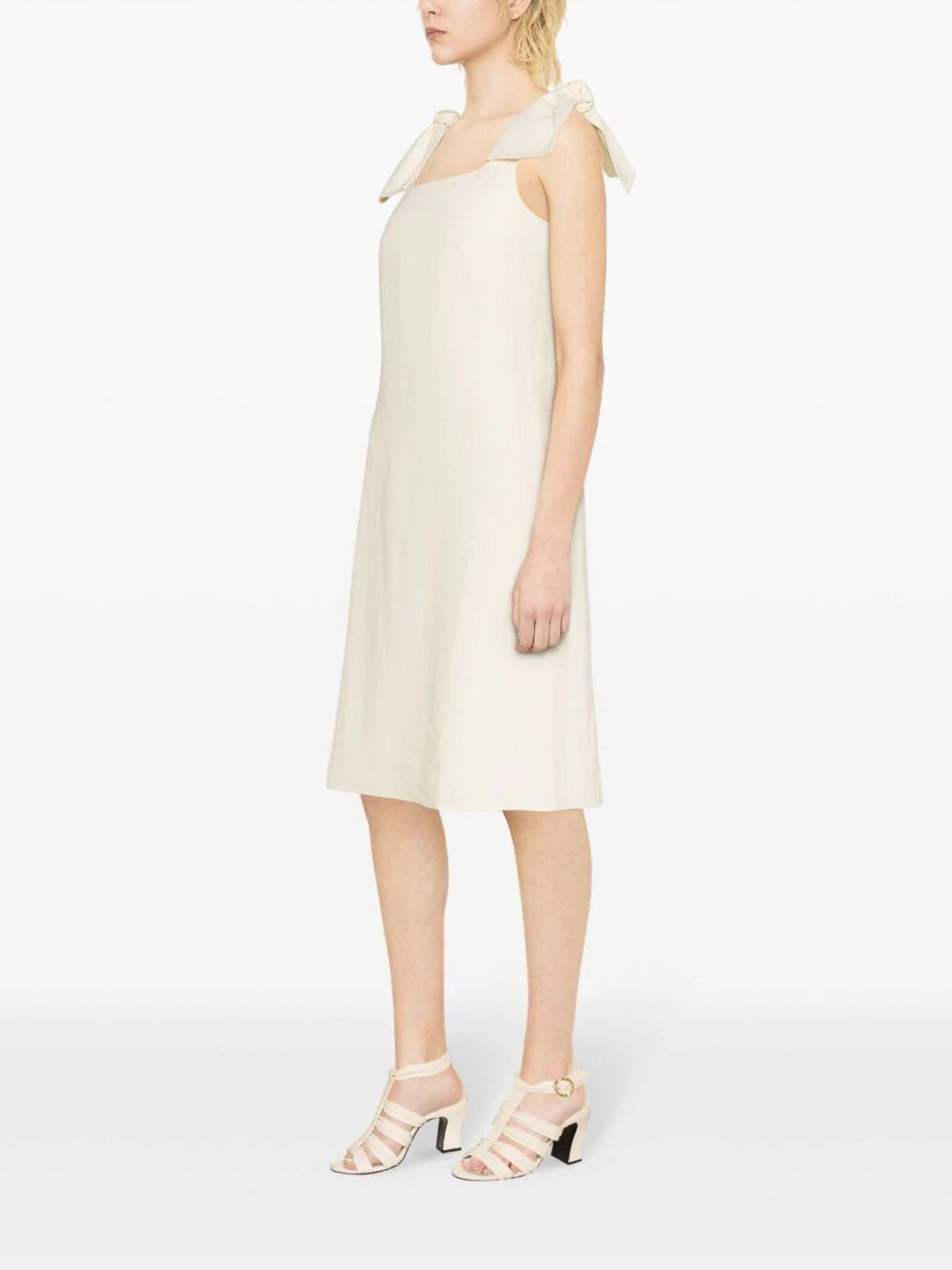 Chloe o1y0825 Midi Dress in Cream Size S / US 4 / IT 40 - 4 Thumbnail