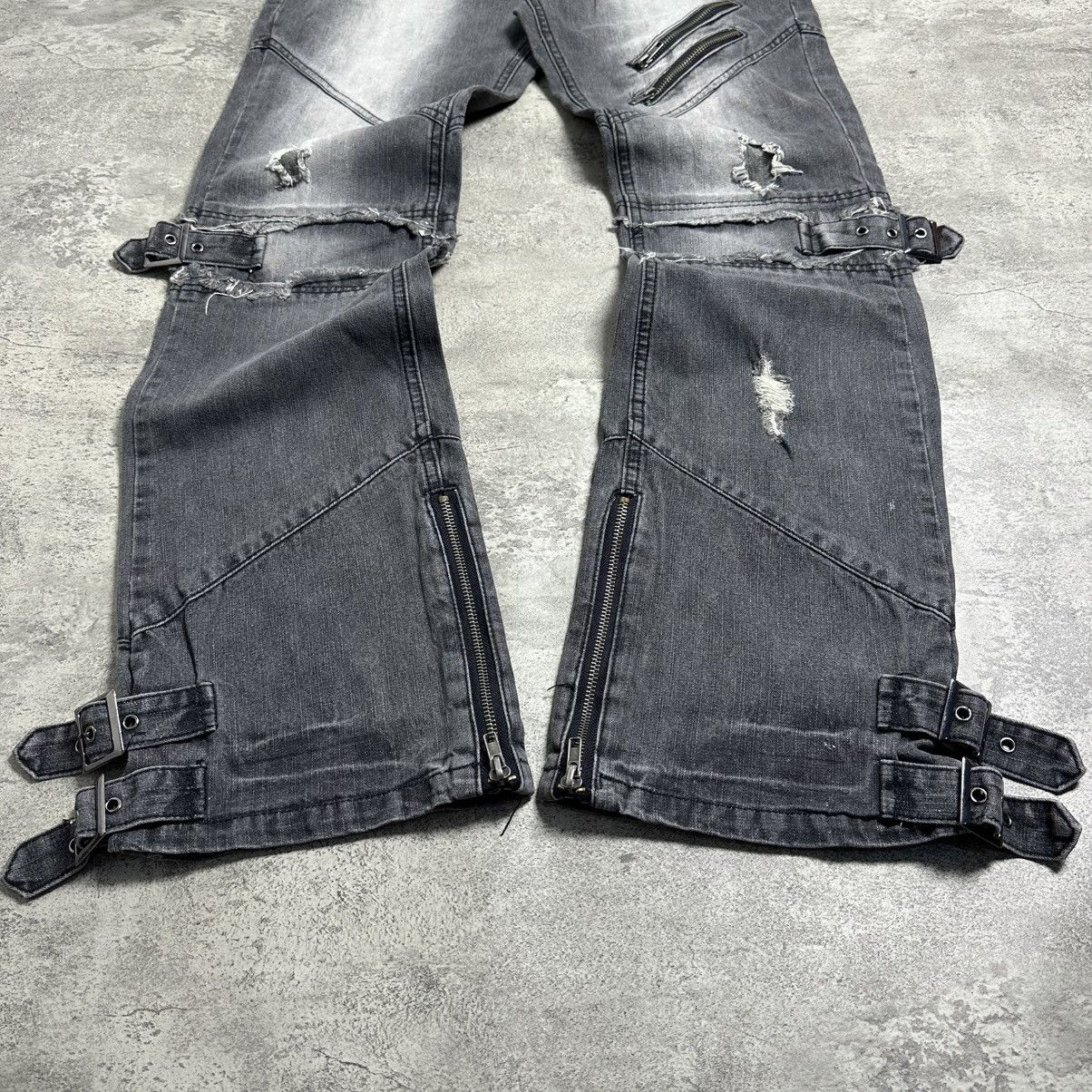 Japanese Brand Black Baccara Distressed Flared Bondage Pants Size US 32 / EU 48 - 7 Thumbnail