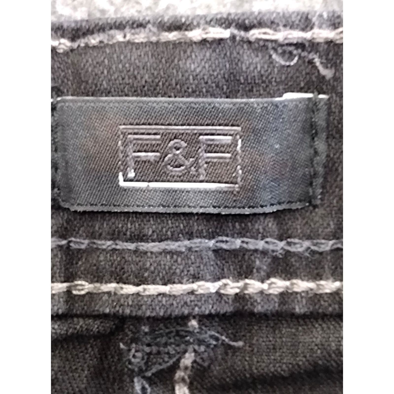 Vintage F&F Jeans Women's 18 Black Dark Wash Mid Rise Capri Jeans Size 40" / US 18 - 5 Thumbnail