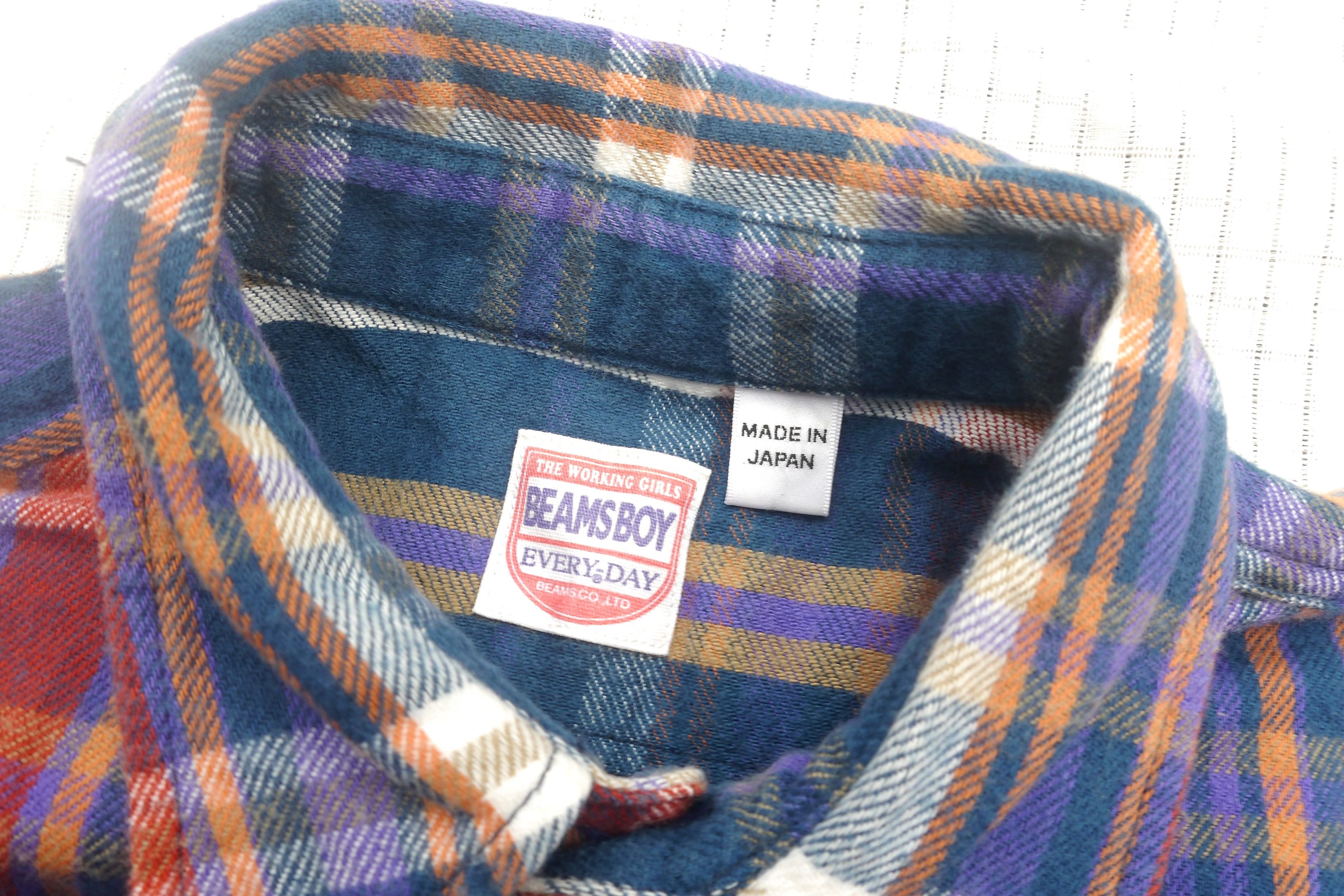 Japanese Brand (D86) Beams Boy Everyday Japan Plaid Button Up Shirt Dress Size S / US 4 / IT 40 - 4 Thumbnail