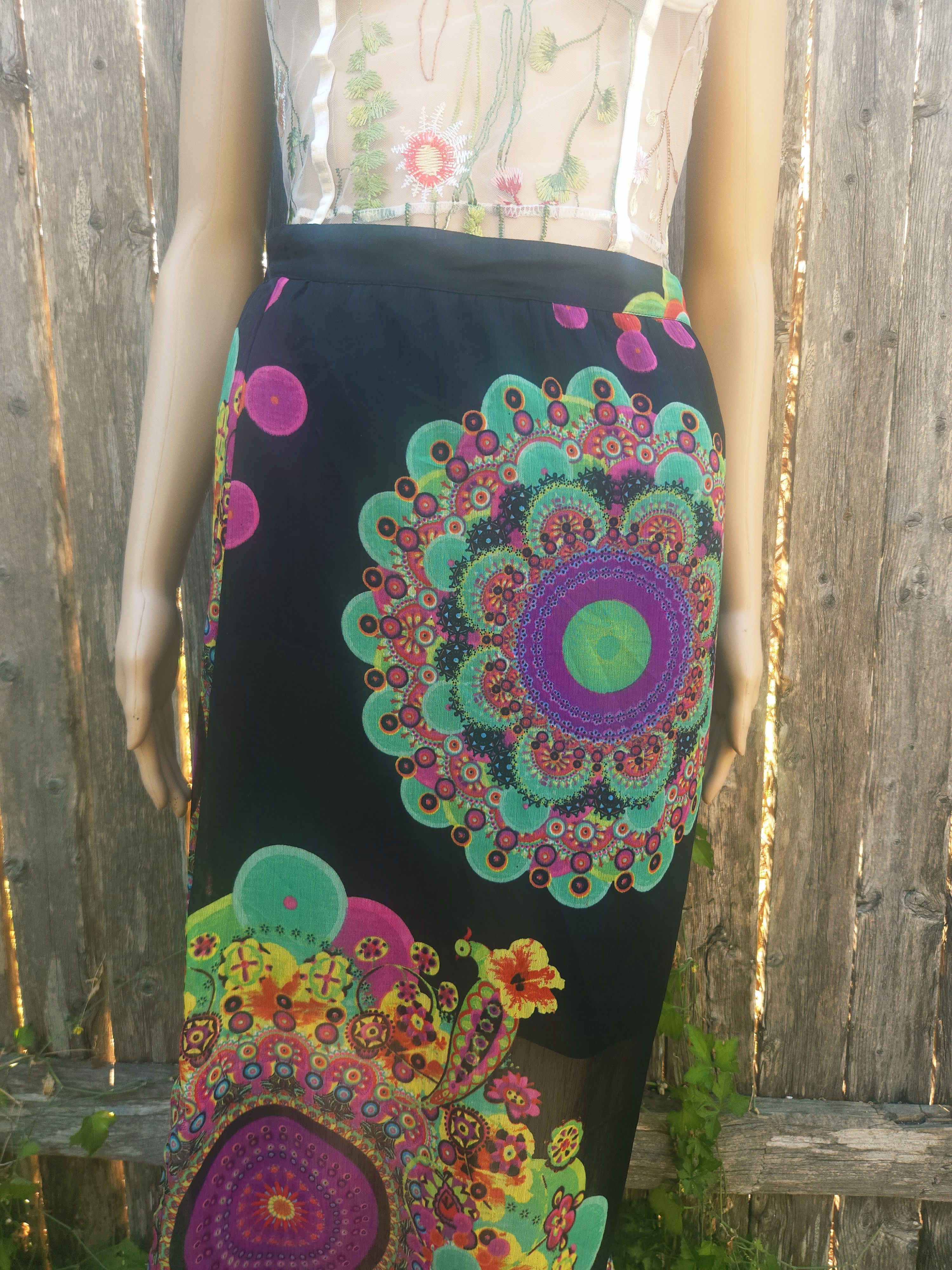 Other Desigual Tye Dyed Y2k Maxi Skirt Size 42" / US 20 - 2 Thumbnail