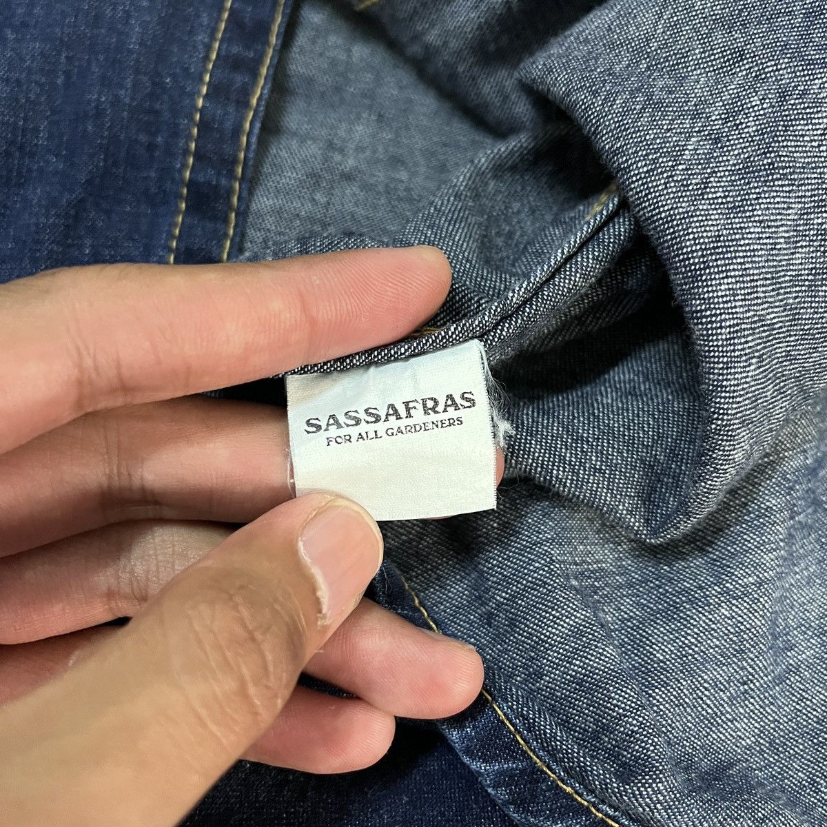 Japanese Brand × Sassafras Sassafras Japan Whole Garden Denim Shirt Size US M / EU 48-50 / 2 - 6 Thumbnail