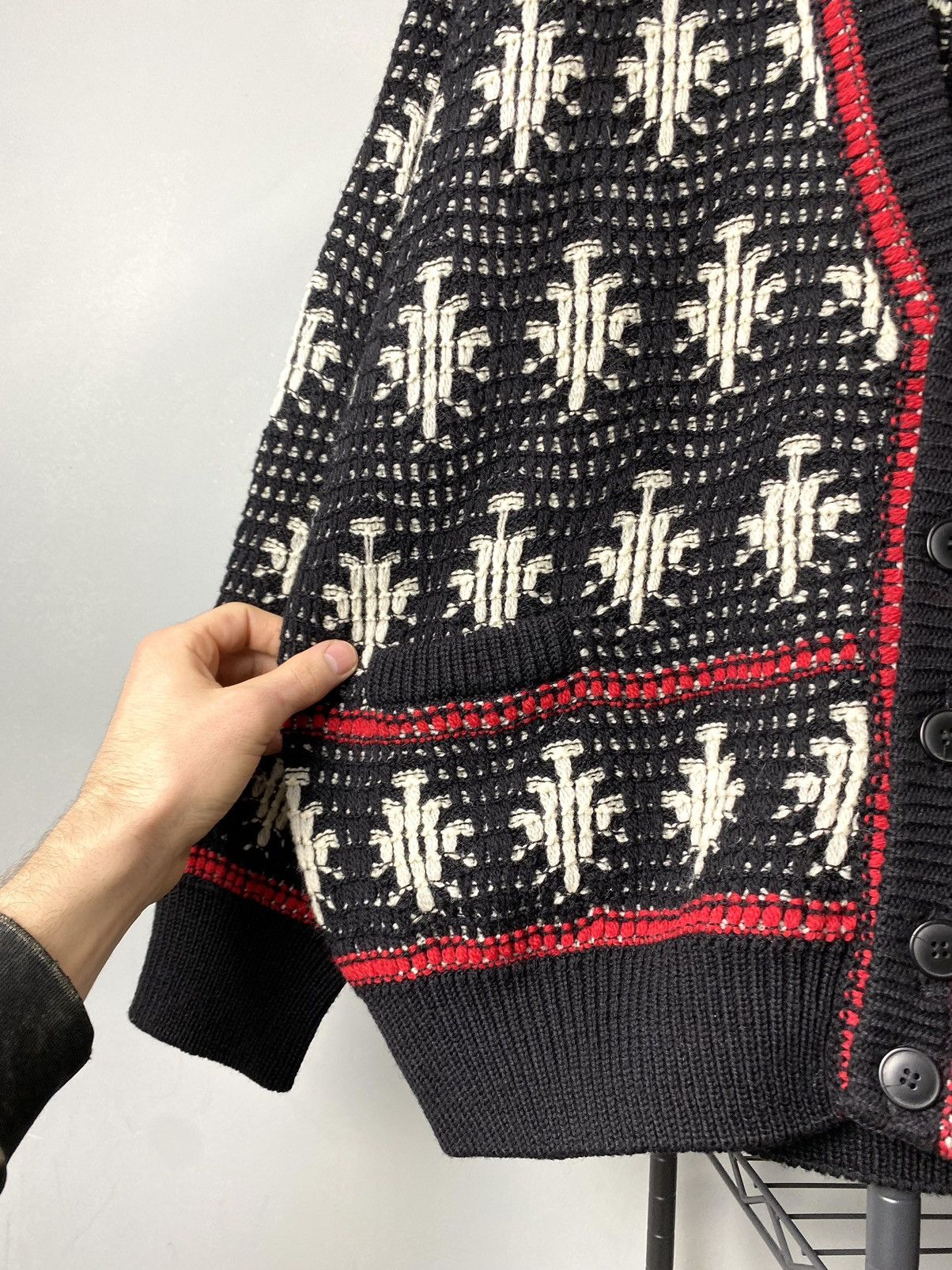 Coogi Rare! Nani Bon Wool Luxury Cardigan Sweater Abstract Knit Size US L / EU 52-54 / 3 - 5 Thumbnail