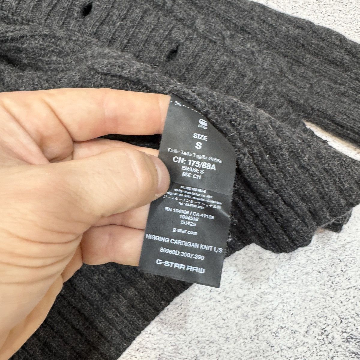 G-Star RAW Mens Wool Higging Cardigan Knit S size