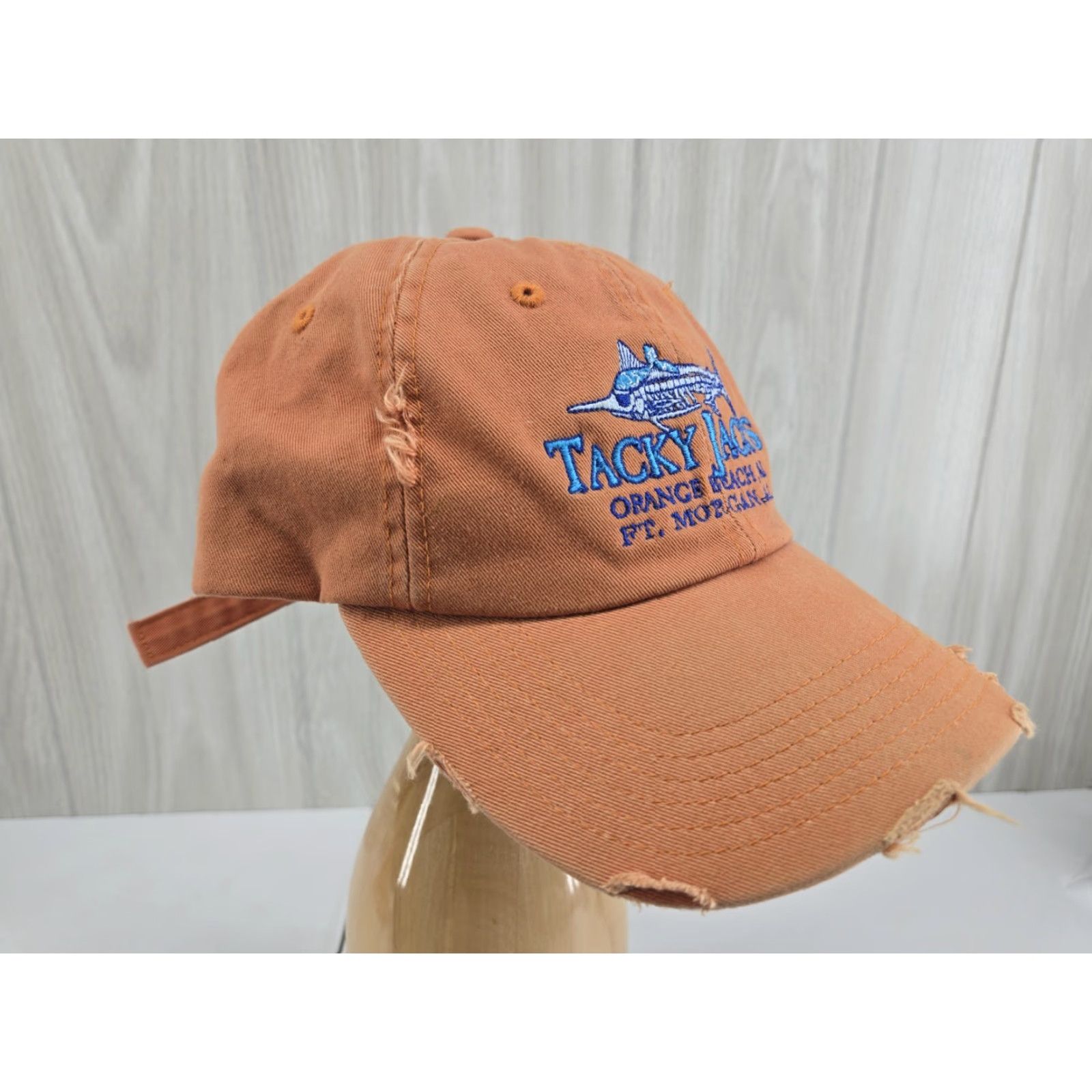 Vintage District Threads Distressed Tacky Jacks Hat Strapback Headwear Orange Beach AL Baseball Cap Unisex Adults Adjustable One Size Adult Orange Size ONE SIZE - 3 Thumbnail