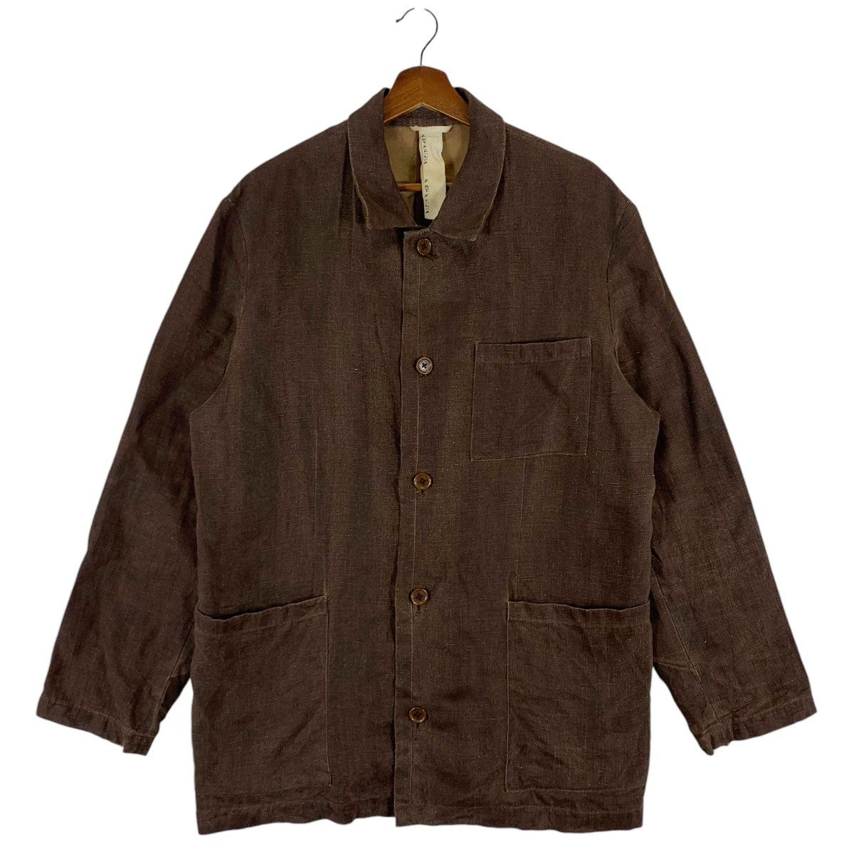 Designer × Krizia Uomo VINTAGE K OF KRIZIA LINEN BUTTON JACKET Size US M / EU 48-50 / 2 - 1 Thumbnail
