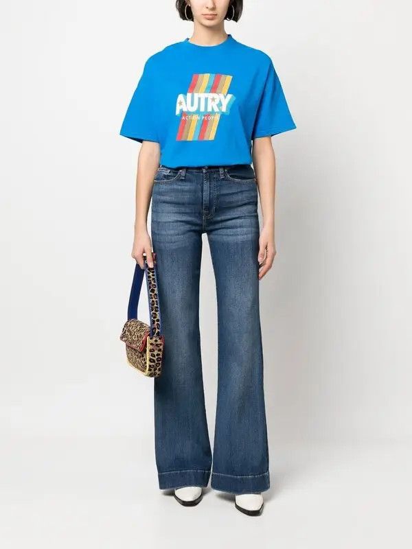 AUTRY o1y0725 Crewneck T-Shirt in Blue Size XS / US 0-2 / IT 36-38 - 5 Thumbnail