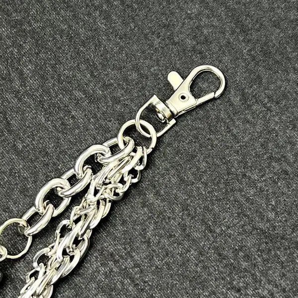 VIBE 3 layers Punk Long Metal Wallet Belt Chain Size ONE SIZE - 5 Thumbnail