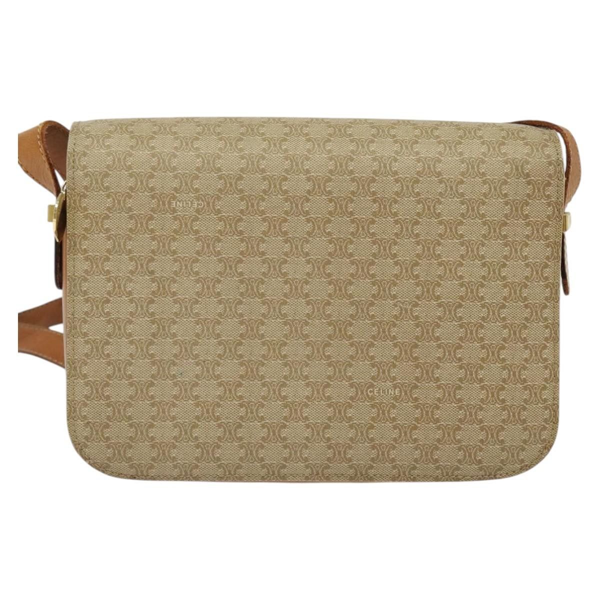 Celine CELINE Macadam Canvas Shoulder Bag Pvc Beige Gold Size ONE SIZE - 3 Thumbnail