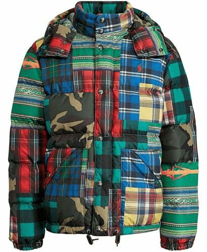 Native Aztec Patchwork Down Jacket Multicolor