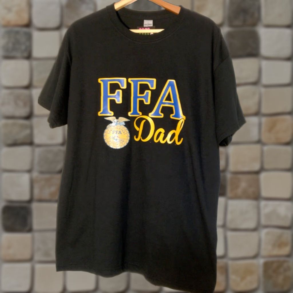 Gildan VINTAGE Gildan FFA Dad T-Shirt Men Large Black Farm Farming Agriculture Short Sleeve Crew Neck Cotton Blend Adult Size US L / EU 52-54 / 3 - 1 Thumbnail