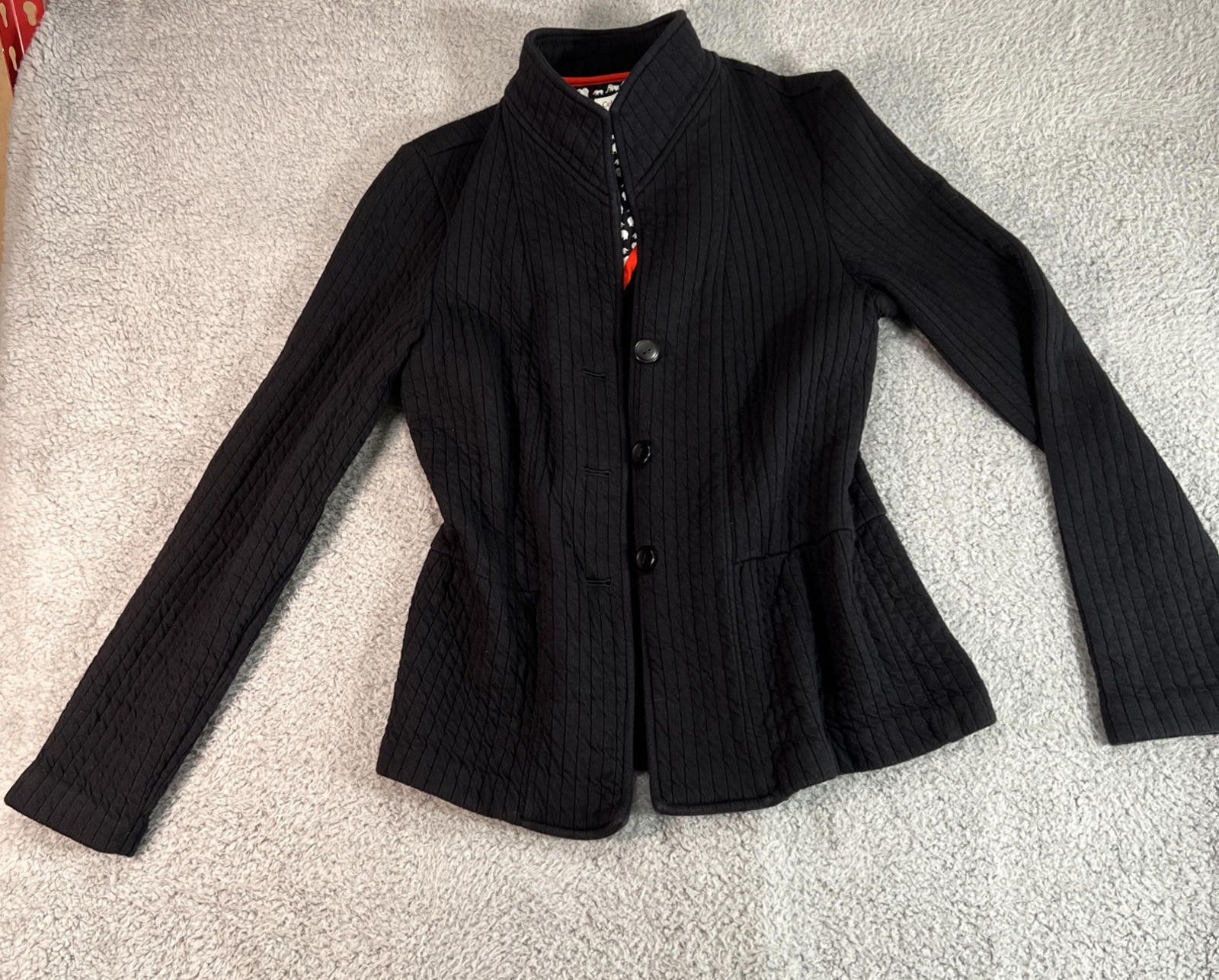 Coldwater Creek Women sz 6 Black Casual Jacket Elephant Lining Minimal Size M / US 6-8 / IT 42-44 - 4 Thumbnail