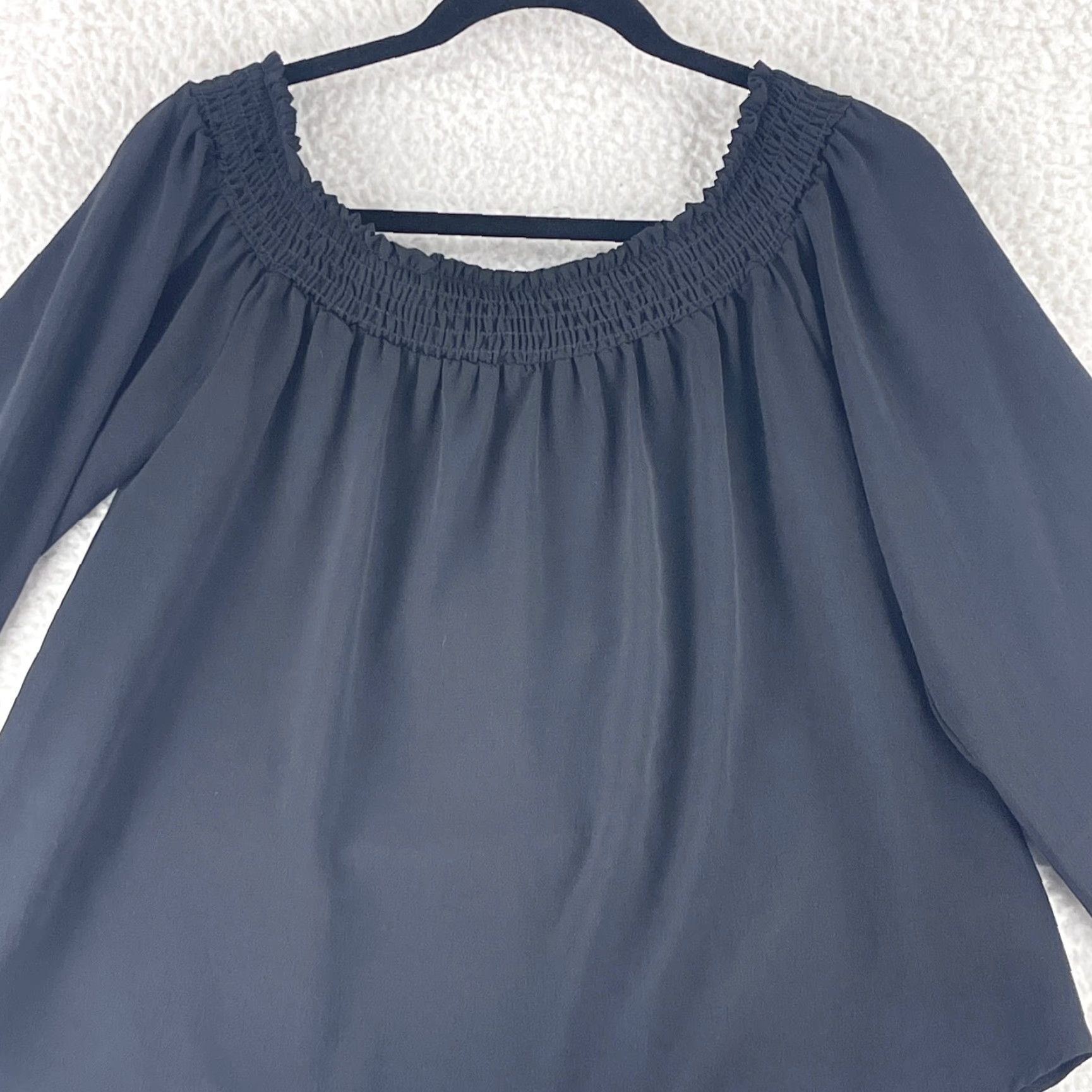 Vintage Chelsea 28 Black Off the Shoulder Shirt Womens Long Sleeve Pullover Size M Size M / US 6-8 / IT 42-44 - 2 Thumbnail