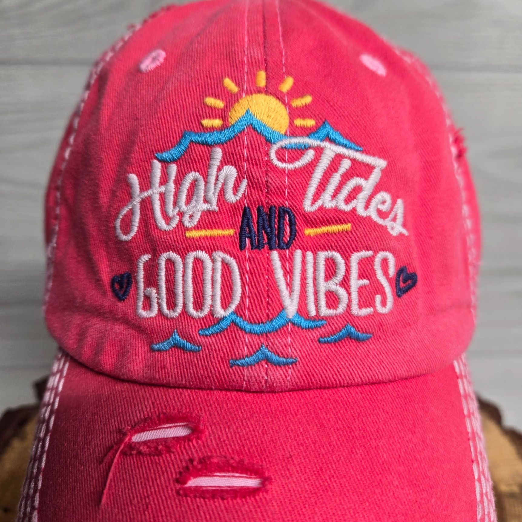 Vintage VINTAGE Unbranded Pink Cotton Denim Surfing Baseball Cap Adjustable One Size Womens Size ONE SIZE - 2 Thumbnail