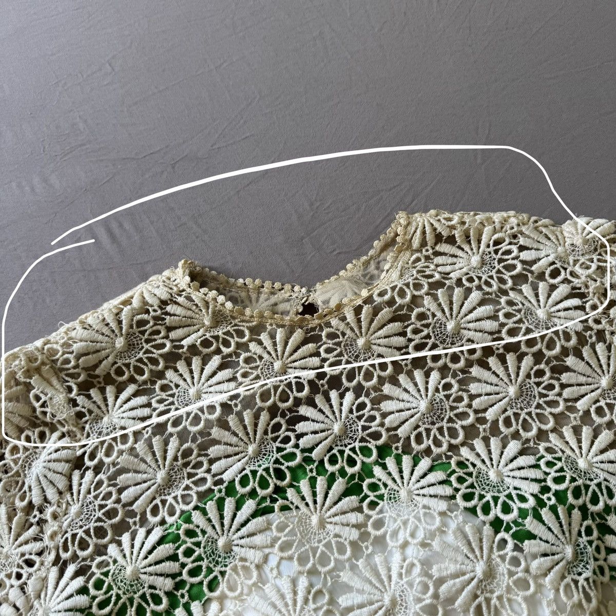Other Vintage 50s Mr Frank crochet overlay Floral sheath Dress Size S / US 4 / IT 40 - 4 Thumbnail