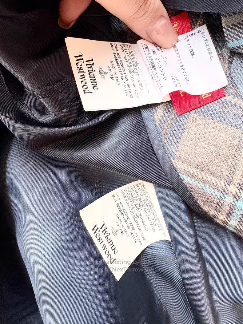 Vivienne Westwood Vivienne Westwood Gray Blue Plaid Irregular Bud Collar Set Size S / US 4 / IT 40 - 9 Thumbnail