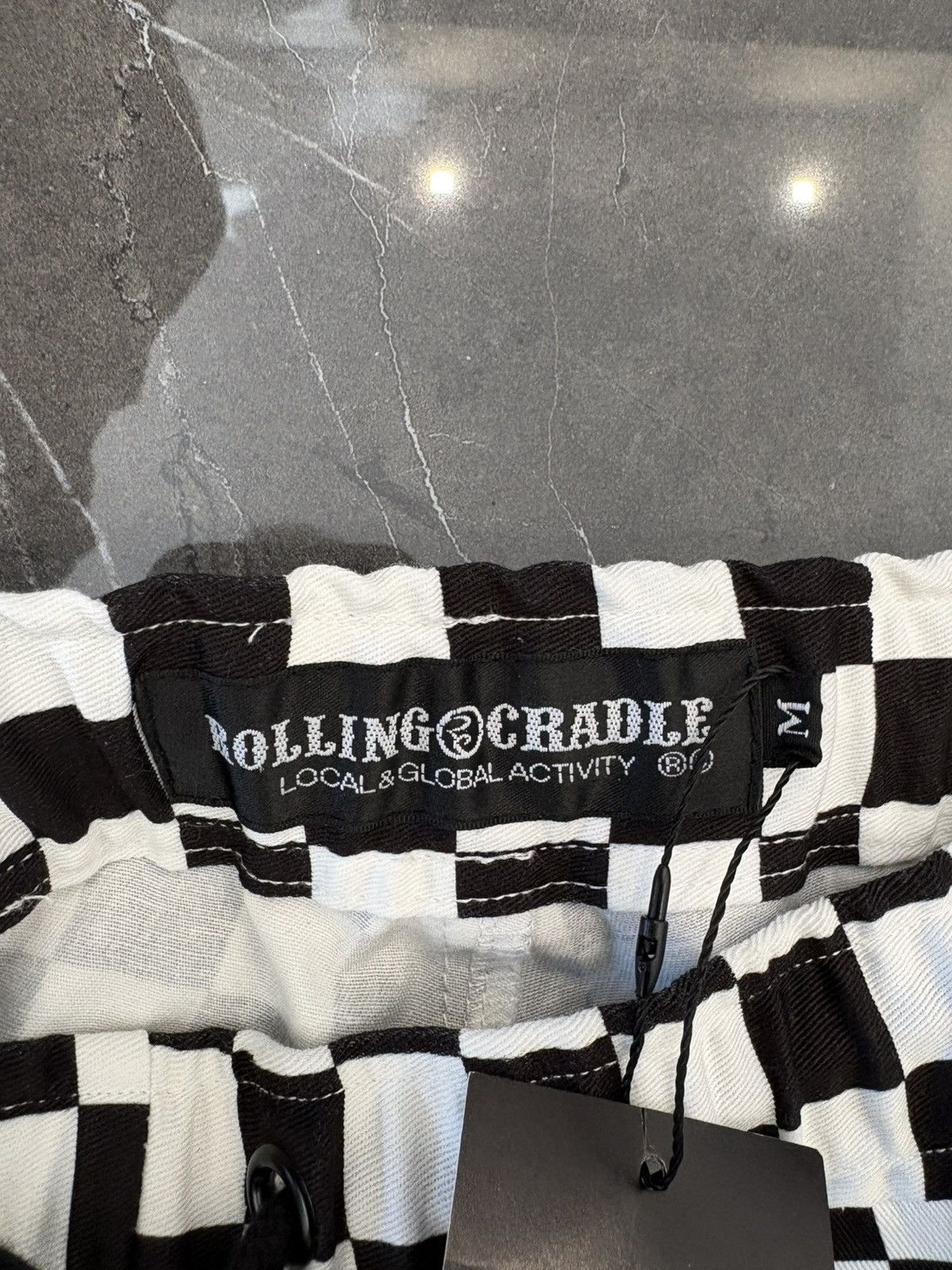Japanese Brand NWT Rolling Cradle Checkered Drawstring Pants Medium Size US 33 - 4 Thumbnail