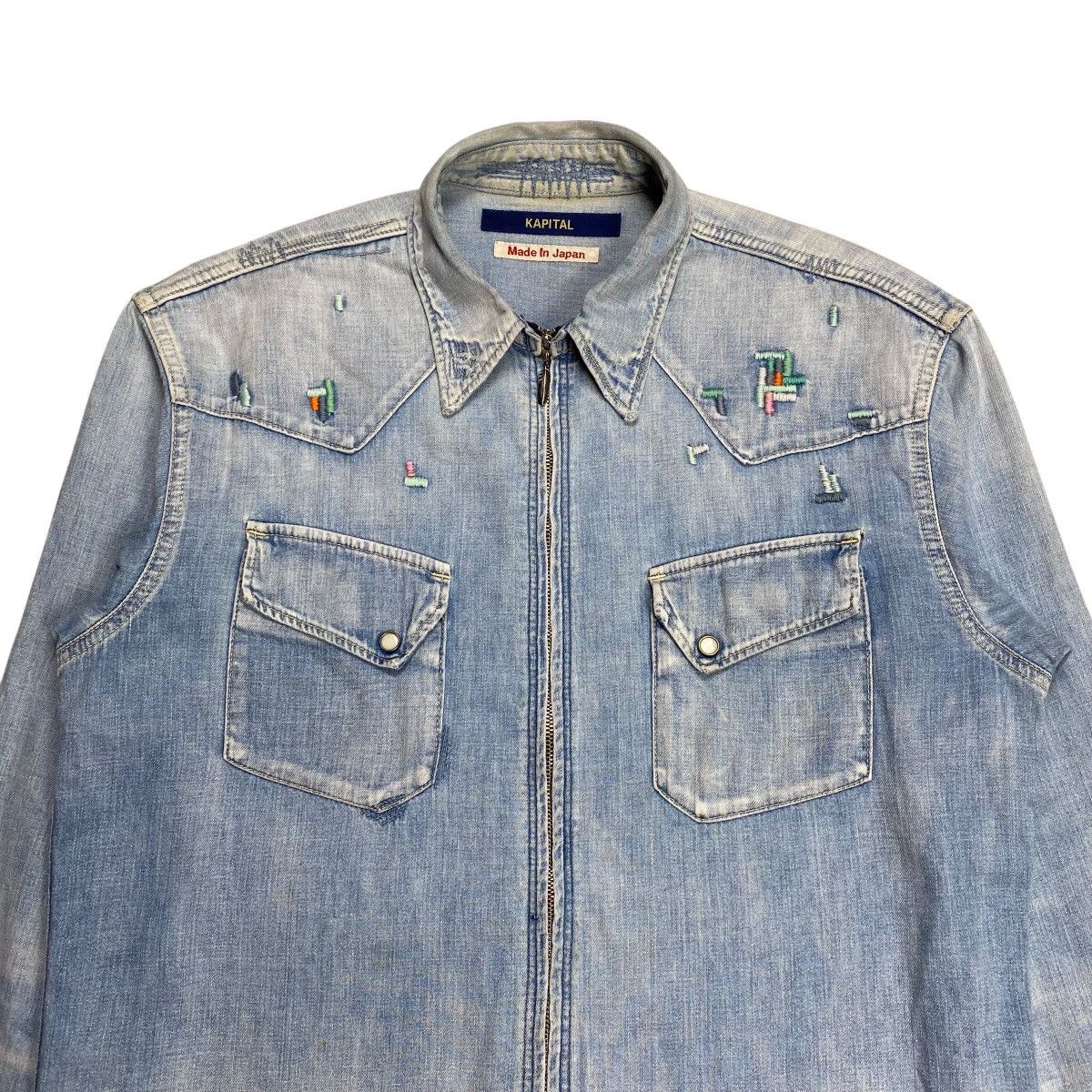 Kapital Kapital Western Boro Denim Pendant Zip Overshirt Jacket Size US L / EU 52-54 / 3 - 2 Thumbnail