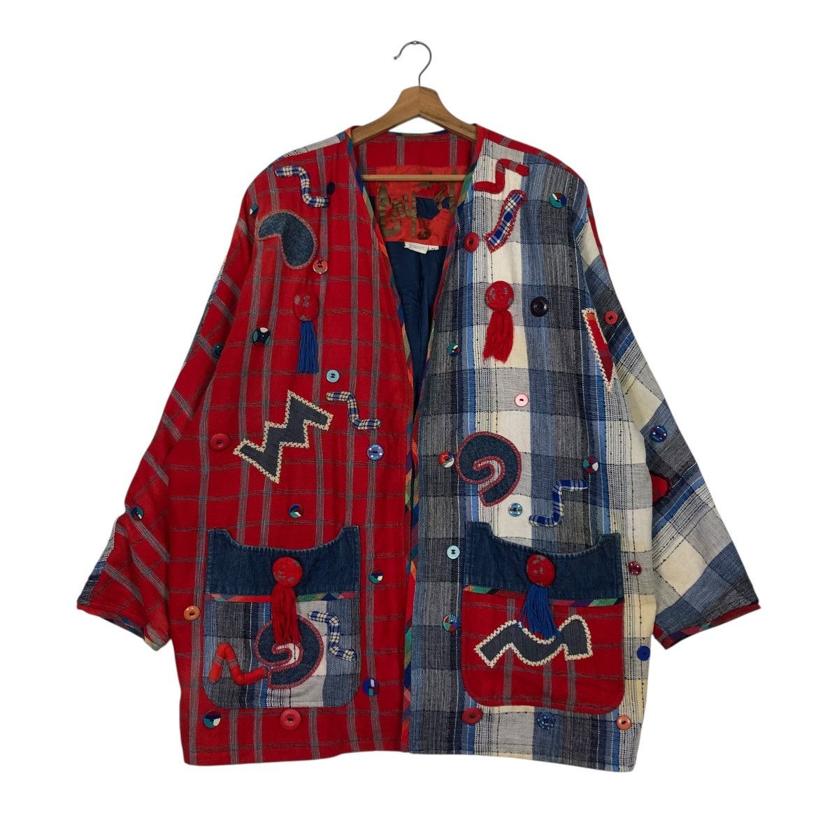 Japanese Brand 🔥VINTAGE HANDMADE DESIGN JACKET PATCHWORK ISSEY MIYAKE Size US M / EU 48-50 / 2 - 3 Thumbnail