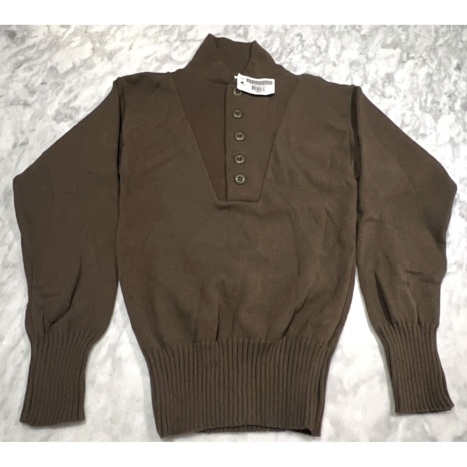 Vintage DSCP Garrison Collection Men’s Small Brown Army High Neck Military Sweater NEW Size US S / EU 44-46 / 1 - 2 Thumbnail