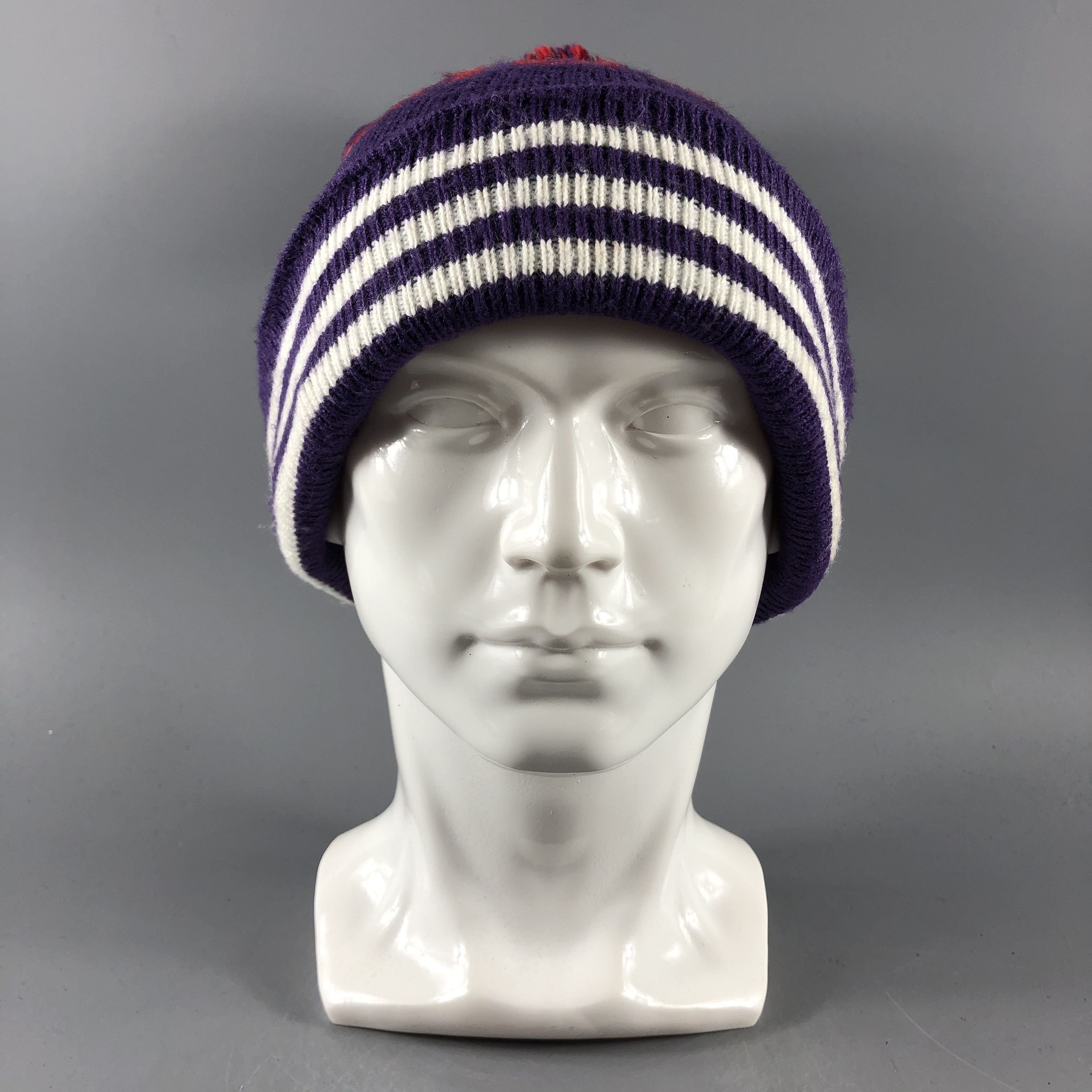 image of Adidas Hats Stripe Beanie Bobble Snow Hat Snow Cap B577, Men's